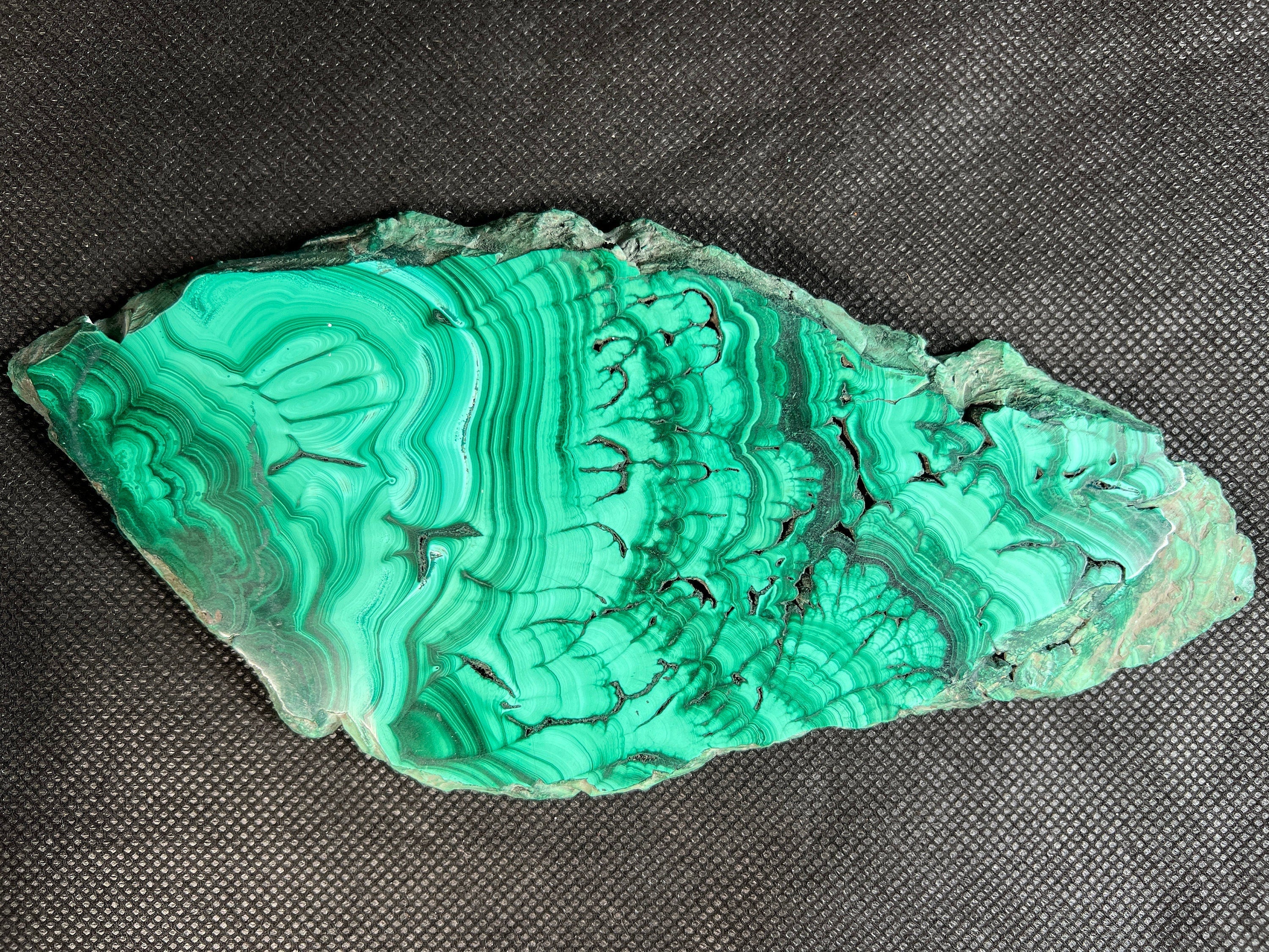 Premium Green Malachite Crystal Slab - Natural Stone for Jewelry Making, Healing Crystals, Unique Gifts & Home Decor (50414) | Perfect for Meditation Spaces, Crystal Collections & Spiritual Healing