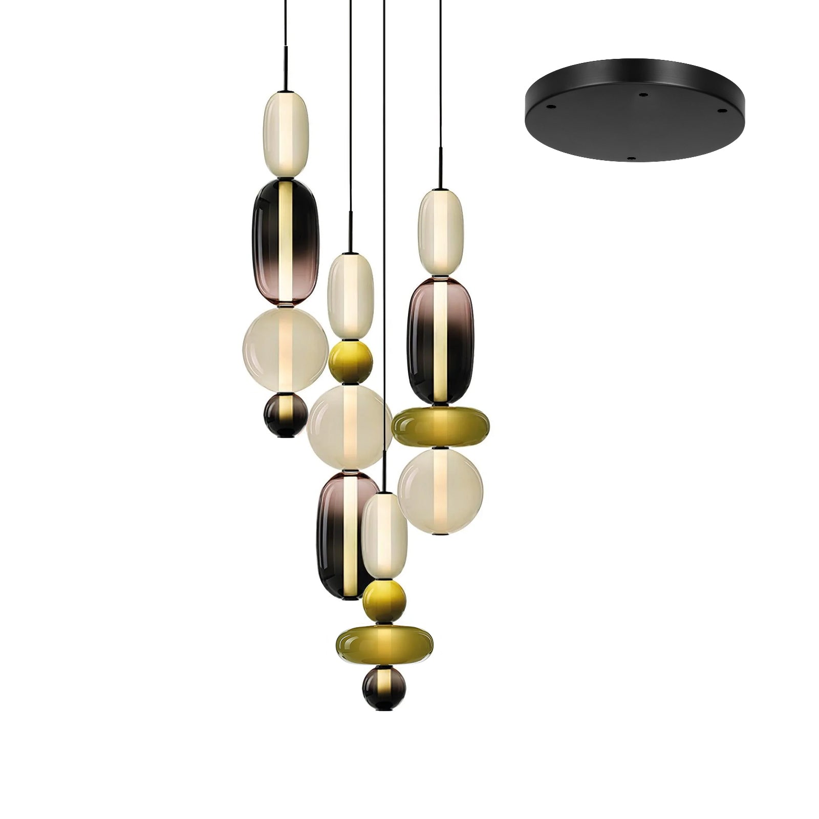 Stylish Candied Glass Pendant Light Set - Modern Hanging Fixture for Dining Room, Kitchen Island & Bedroom Decor