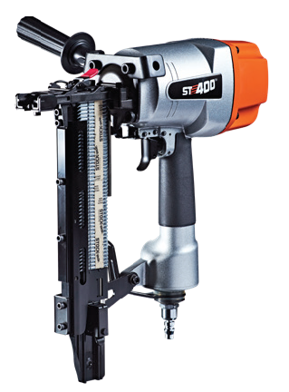 ST400 Pneumatic Fence Post Stapler - Heavy Duty Air Powered U-Shaped Staple Gun for Wooden Fences, Farm Fencing, and Landscaping Projects - Perfect for DIY Home Improvement and Professional Construction Use