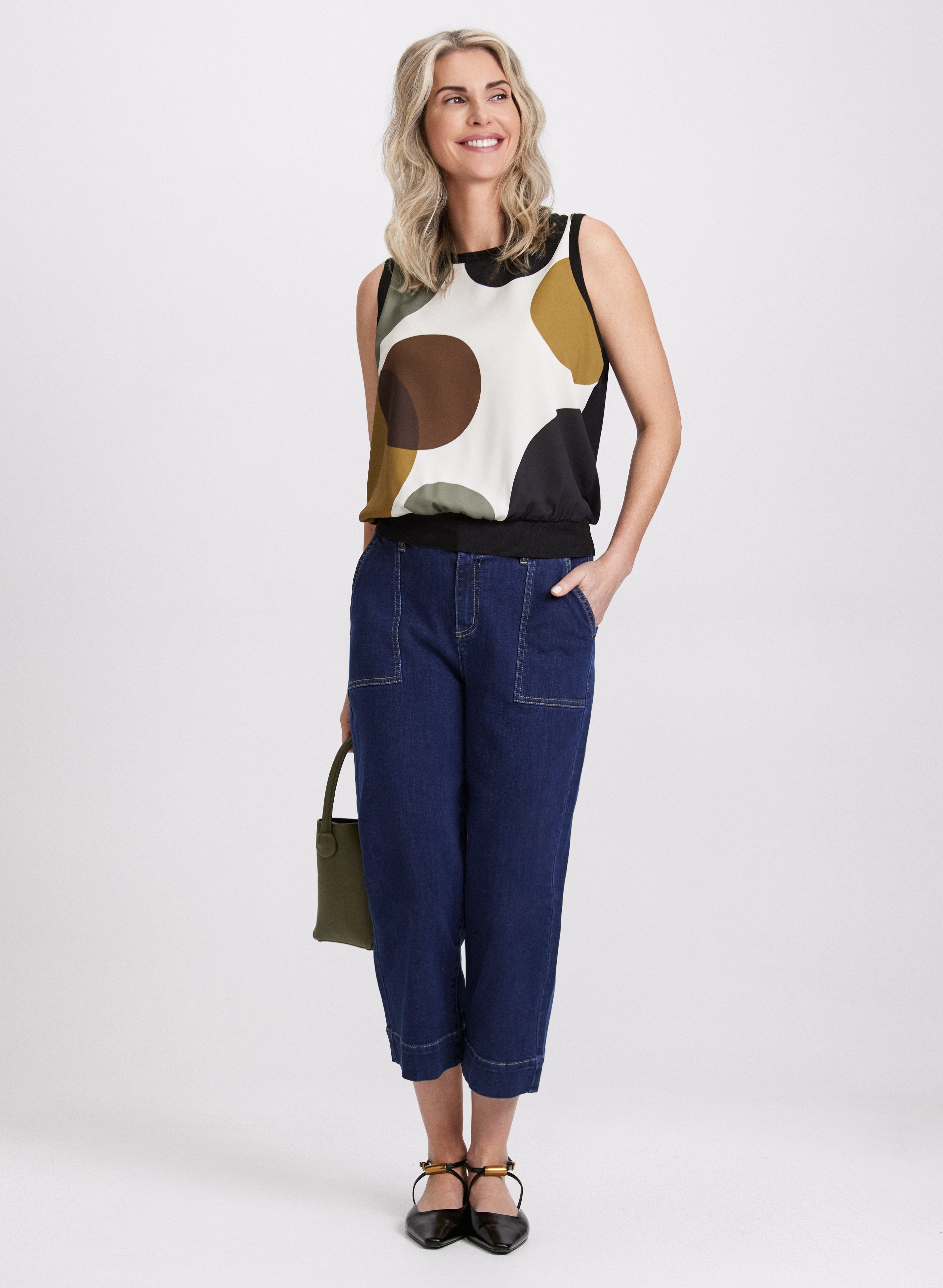 Dot Print Top Multicolored Petite Women's Blouse 4010337 - Casual Floral Shirt for Work, Date Night & Spring Outfits