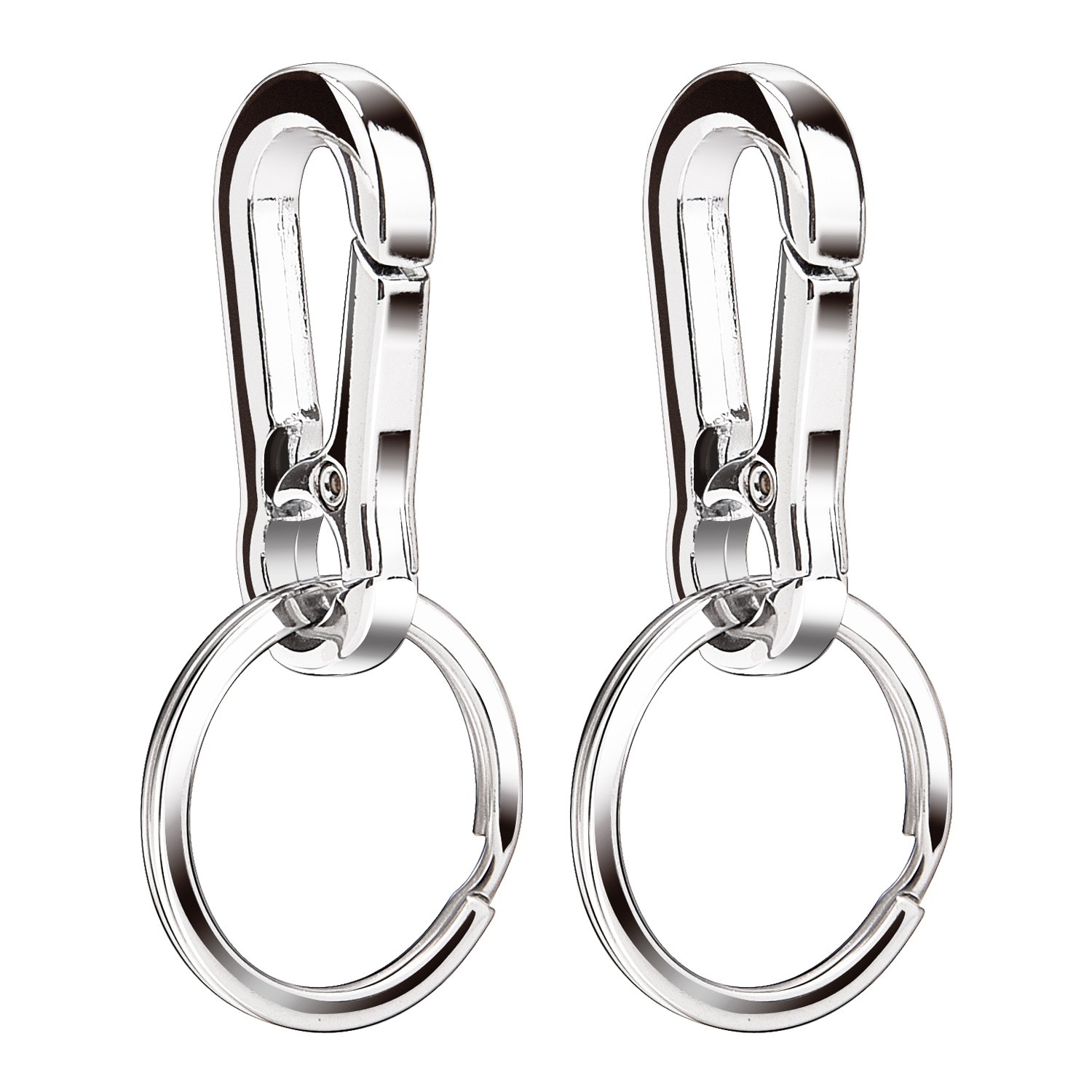 Durable Metal Keychain Organizer with Hook - 2 Pack for Keys, Lanyards & Everyday Carry Essentials | Perfect for Home, Office, Travel & Gifts