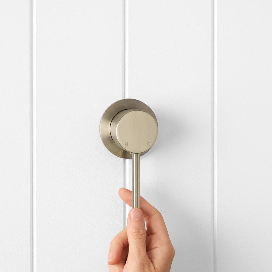 Sydney Wall Mixer Faucet - Warm Brushed Nickel Finish - Perfect for Bathroom Sink and Vanity Installation