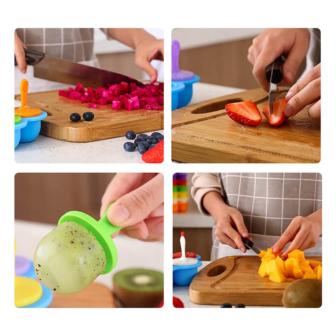 **7-Cavity Silicone Popsicle Molds with Colorful Plastic Sticks - DIY Ice Pop Maker for Homemade Egg Bites, Lollipop Ice & Kids Ice Cream - Perfect for Summer Treats, Party Snacks & Healthy Desserts**