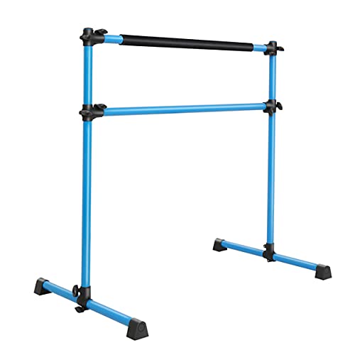 Blue Double-Decked Adjustable Home Dance Pole for Ballet, Yoga, Stretching & Fitness - Perfect for Dance Studios, Home Gyms & Fitness Enthusiasts