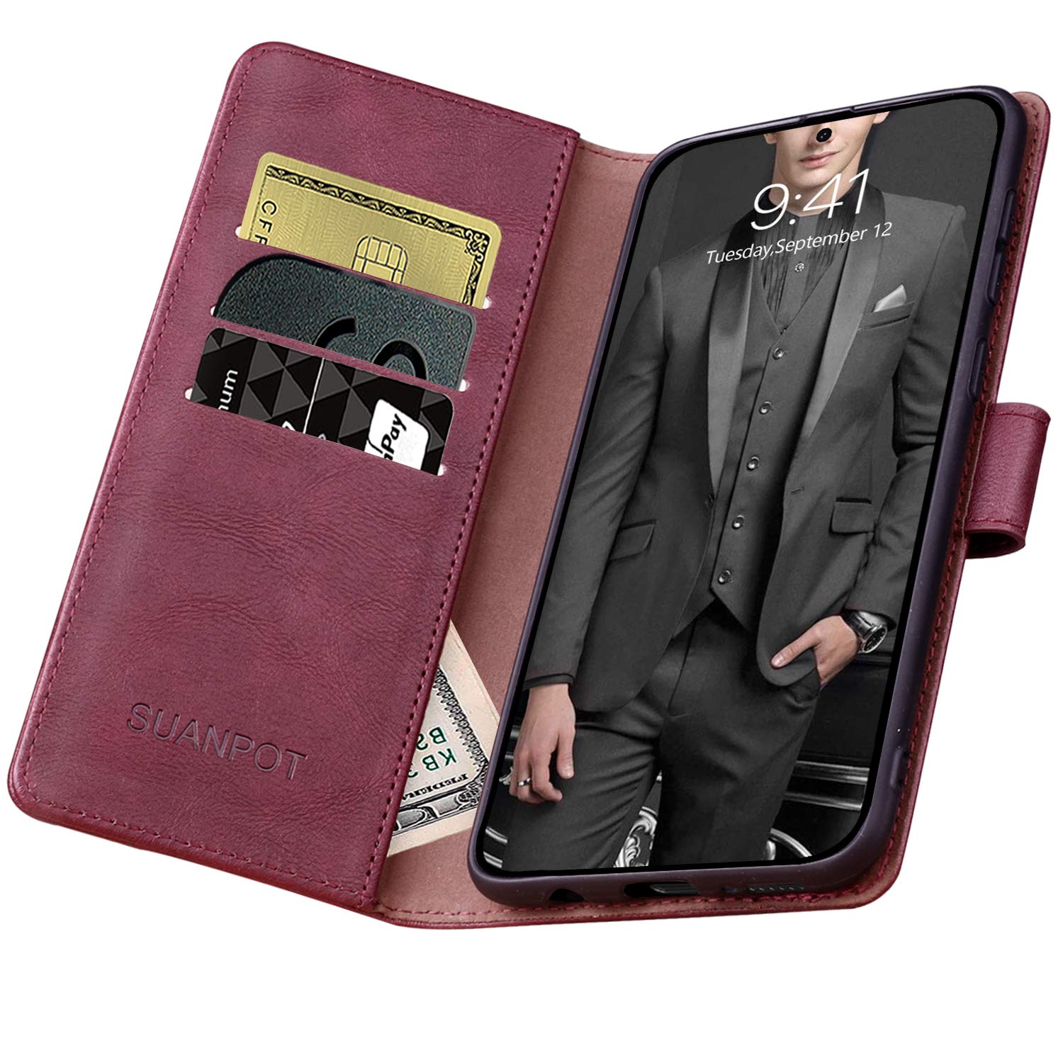 Samsung Galaxy A71 5G Leather Wallet Case with RFID - Shockproof Flip Cover for Men & Women, Perfect for Work & Travel