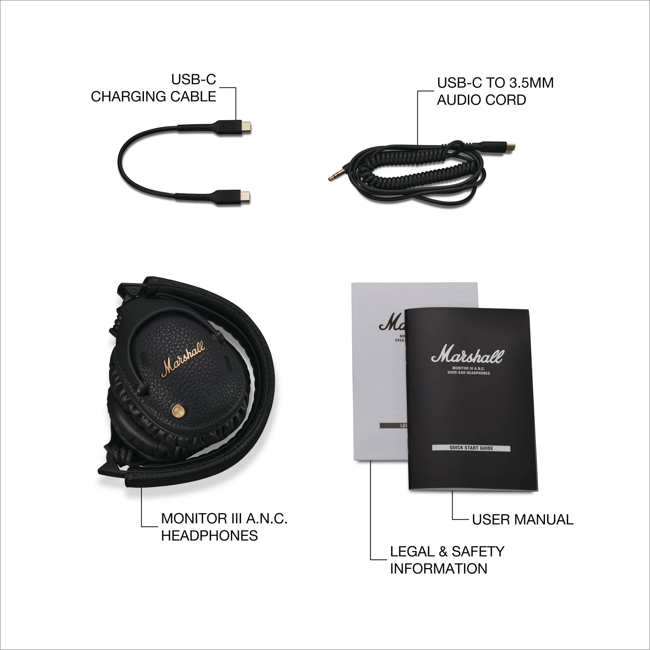Marshall Monitor III ANC Over-Ear Bluetooth Headphones - Wireless Noise Cancelling Headset for Travel, Work & Music Lovers