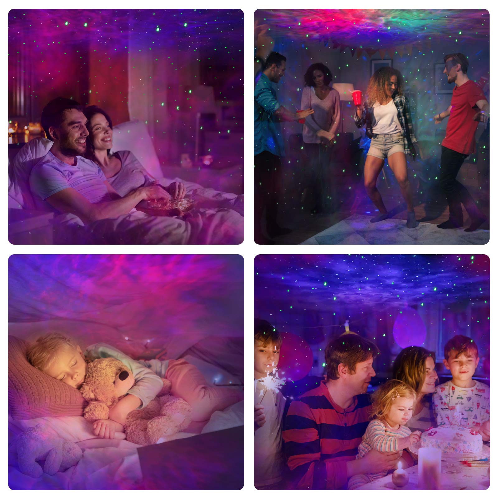 Smart WiFi Galaxy Projector with APP Control, Timer & Alexa Voice - Nebula Cloud Night Light for Bedroom, Kids Room, Party Decor & Relaxation | Creates Stunning Starry Sky Effects for Meditation, Sleep Aid & Romantic Ambiance