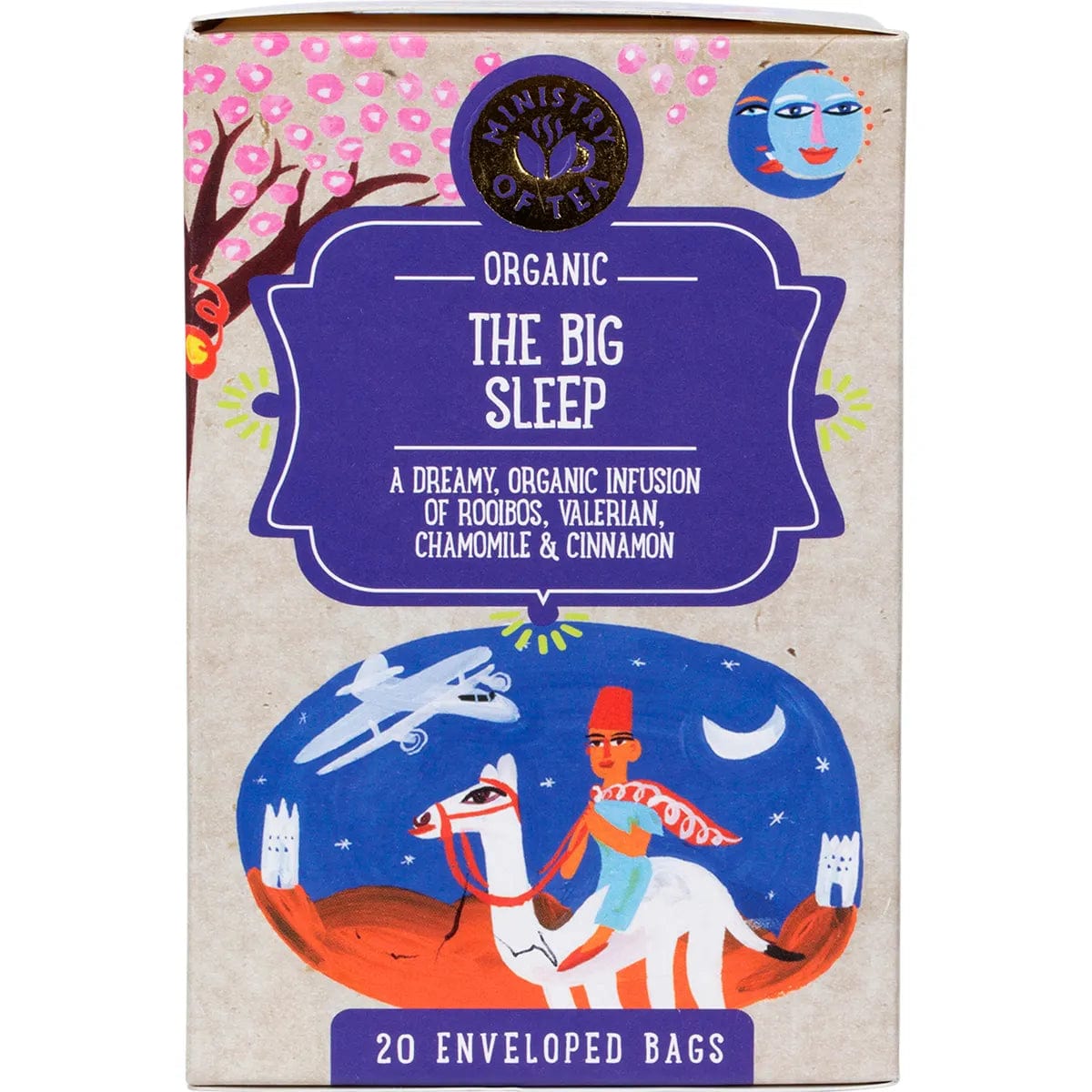 Ministry of Tea Organic The Big Sleep Herbal Tea Bags - 20 Count | Relaxing Bedtime Tea for Stress Relief & Better Sleep