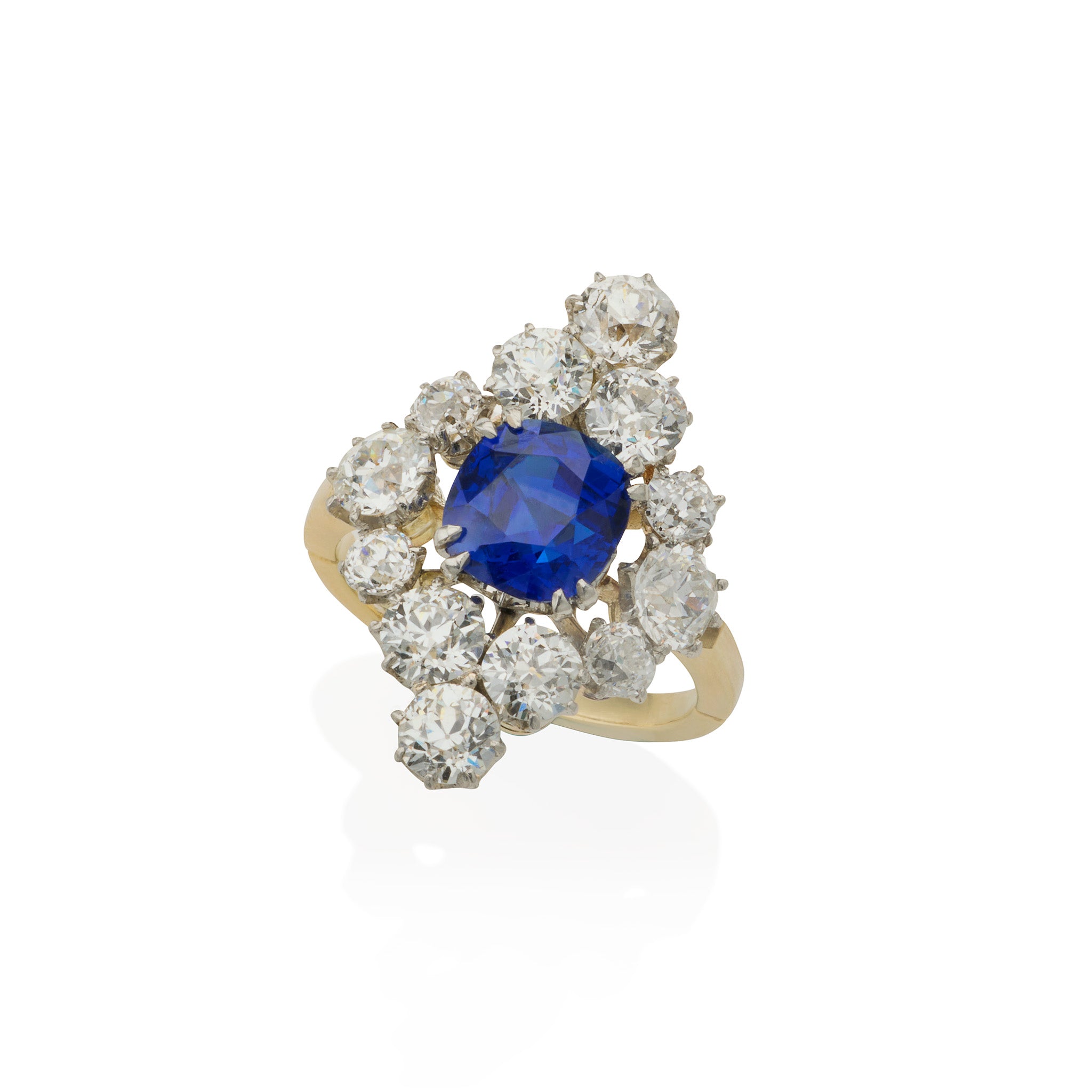Exquisite Edwardian AGL Certified Ceylon Sapphire & Diamond Vintage Ring – Elegant Engagement, Anniversary Gift for Her