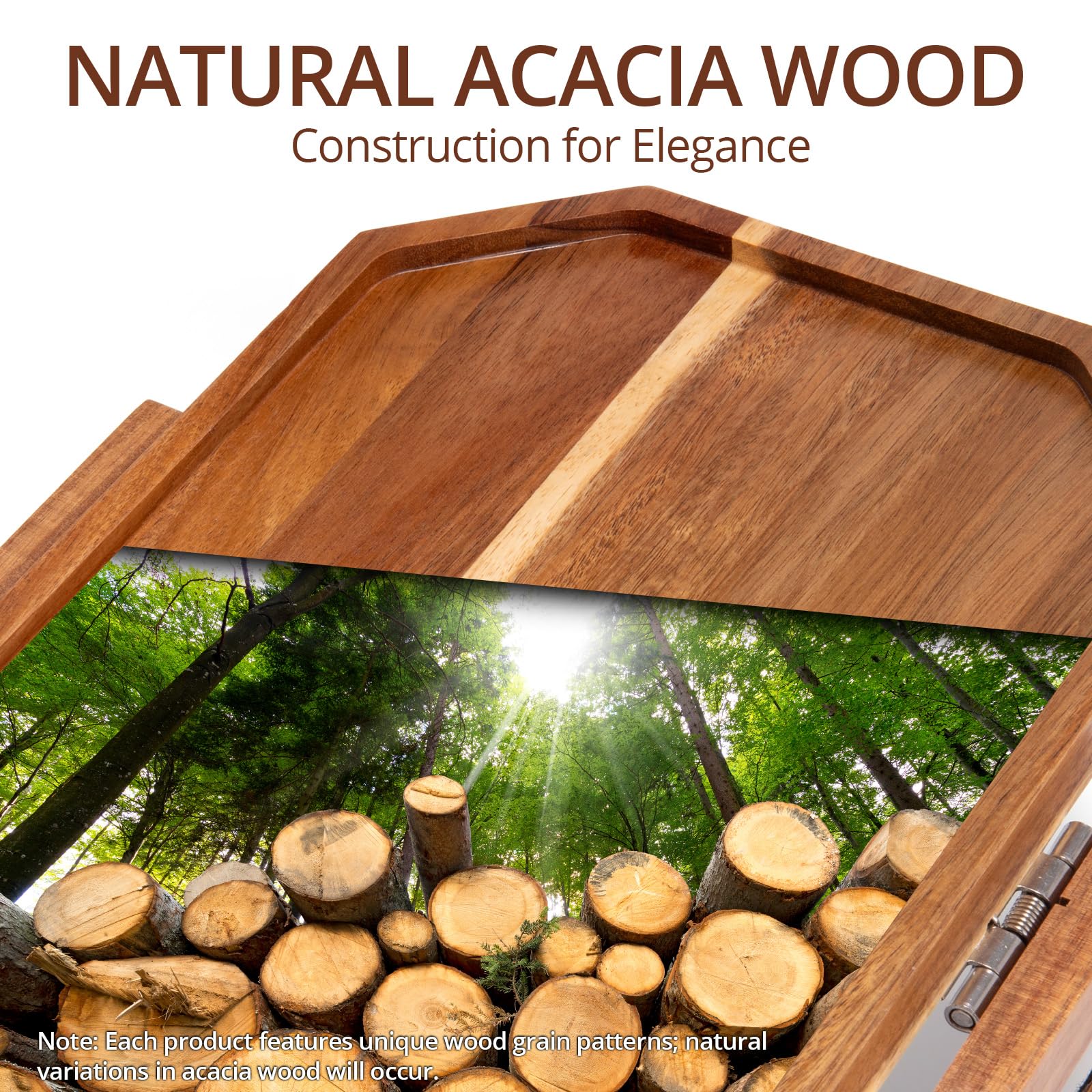 Premium Acacia Wood Sofa Arm Tray Table - Clip-On Couch Tray for Wide Armrests | Anti-Slip Folding Side Table for Drinks, Snacks, Remote & Phone | Perfect for Living Room, Bedroom & Office Use (Classic)