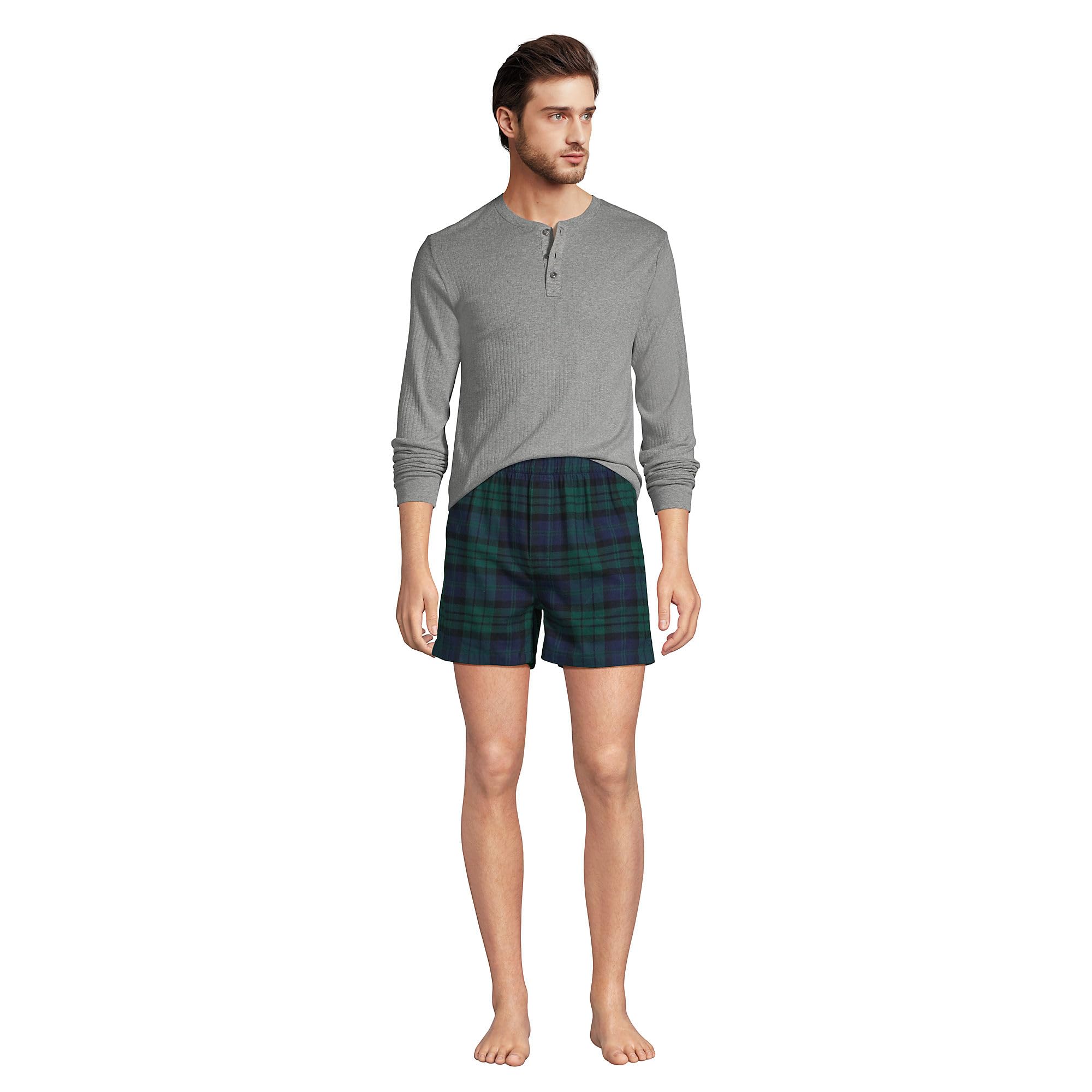 Lands' End Men's Classic Fit Flannel Boxers - Soft & Breathable Cotton Underwear for Everyday Comfort | Perfect for Lounging, Sleeping & Casual Wear