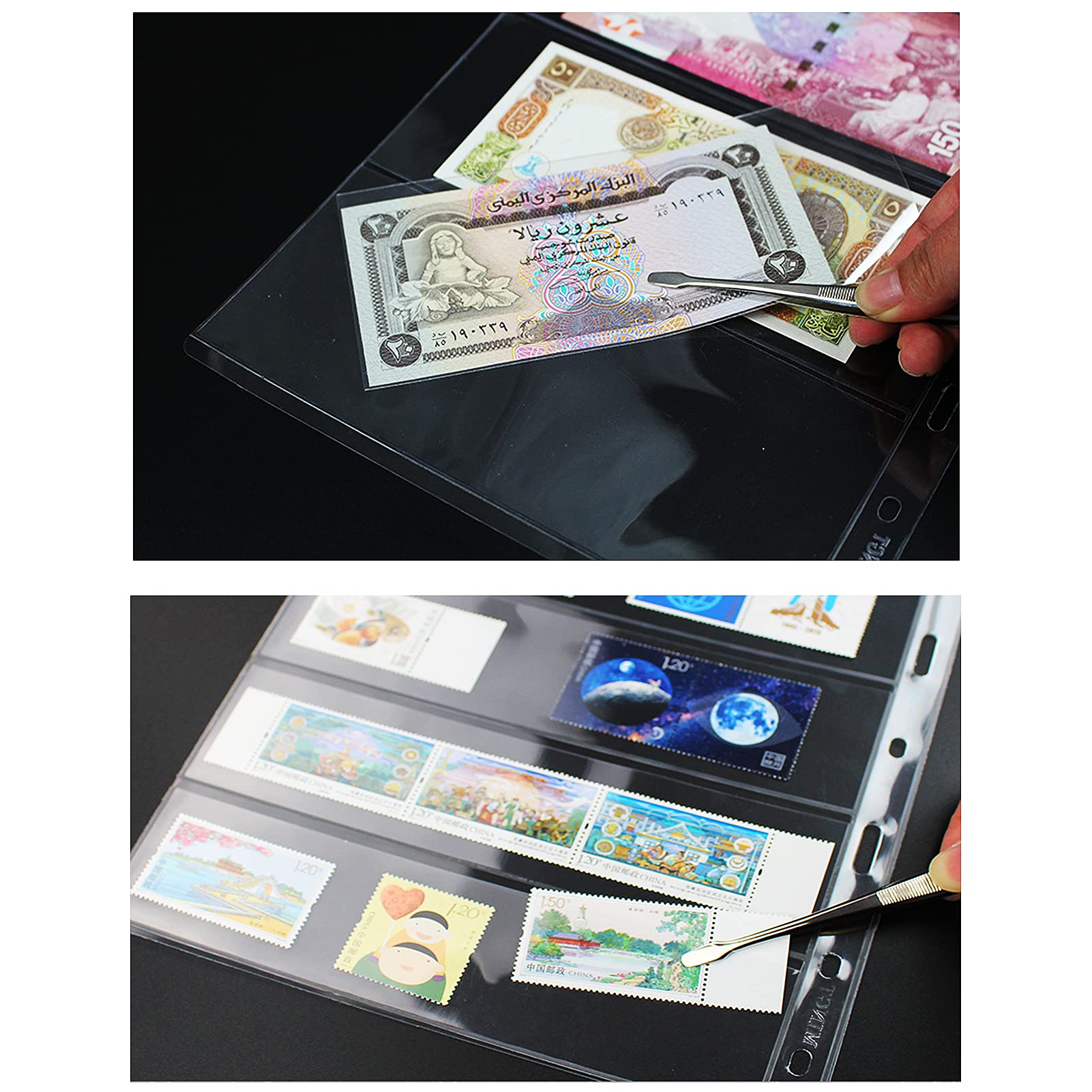 Premium MUDOR Clear Stamp Pages for Stamp Album Binder - 10 Single-Sided Pocket Sheets (1 Pocket per Page) | Perfect for Collectors & Organizing Rare Stamps