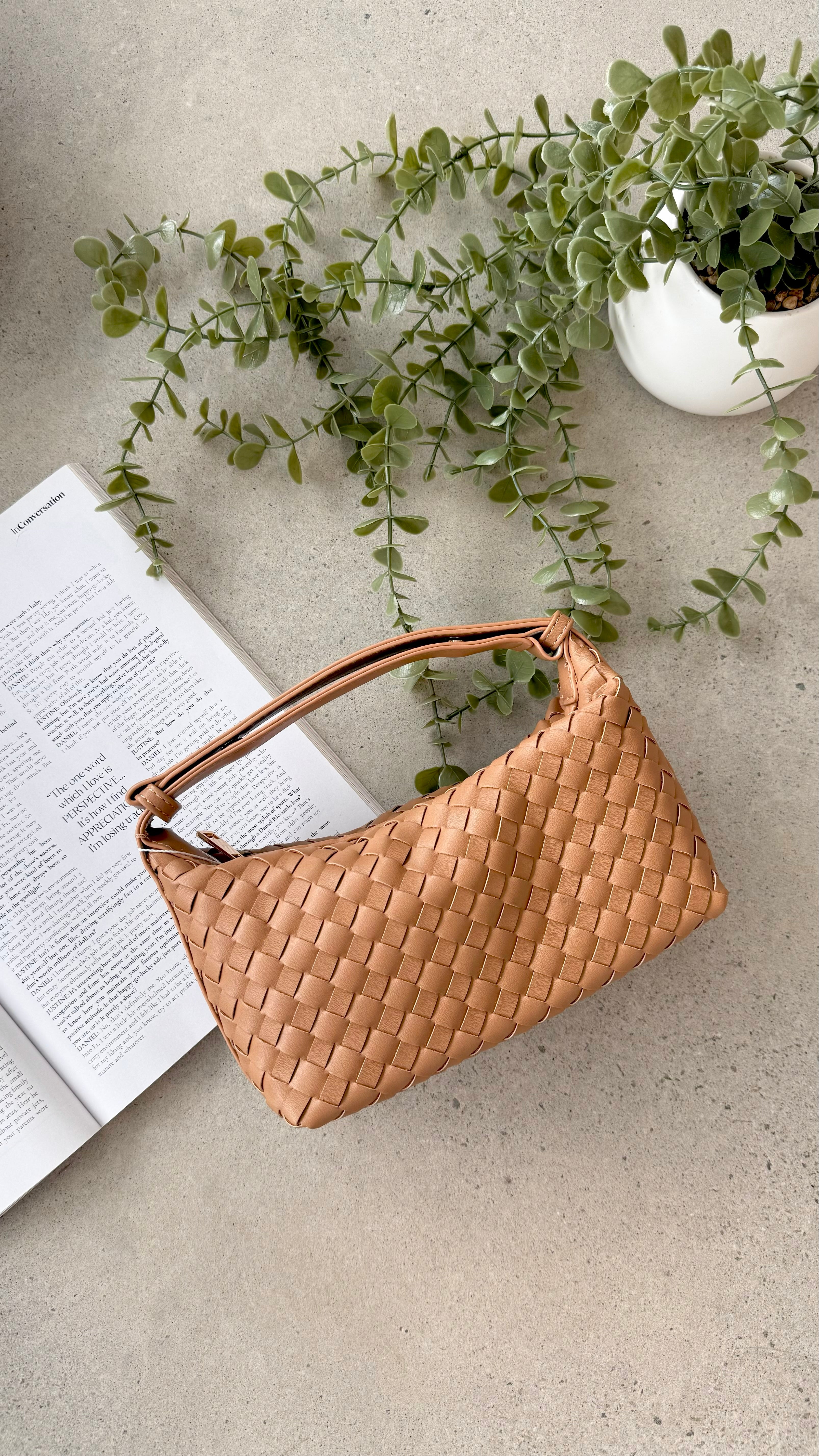 Isabelle Genuine Leather Crossbody Handle Bag for Women - Tan | Perfect for Work, Travel & Everyday Use