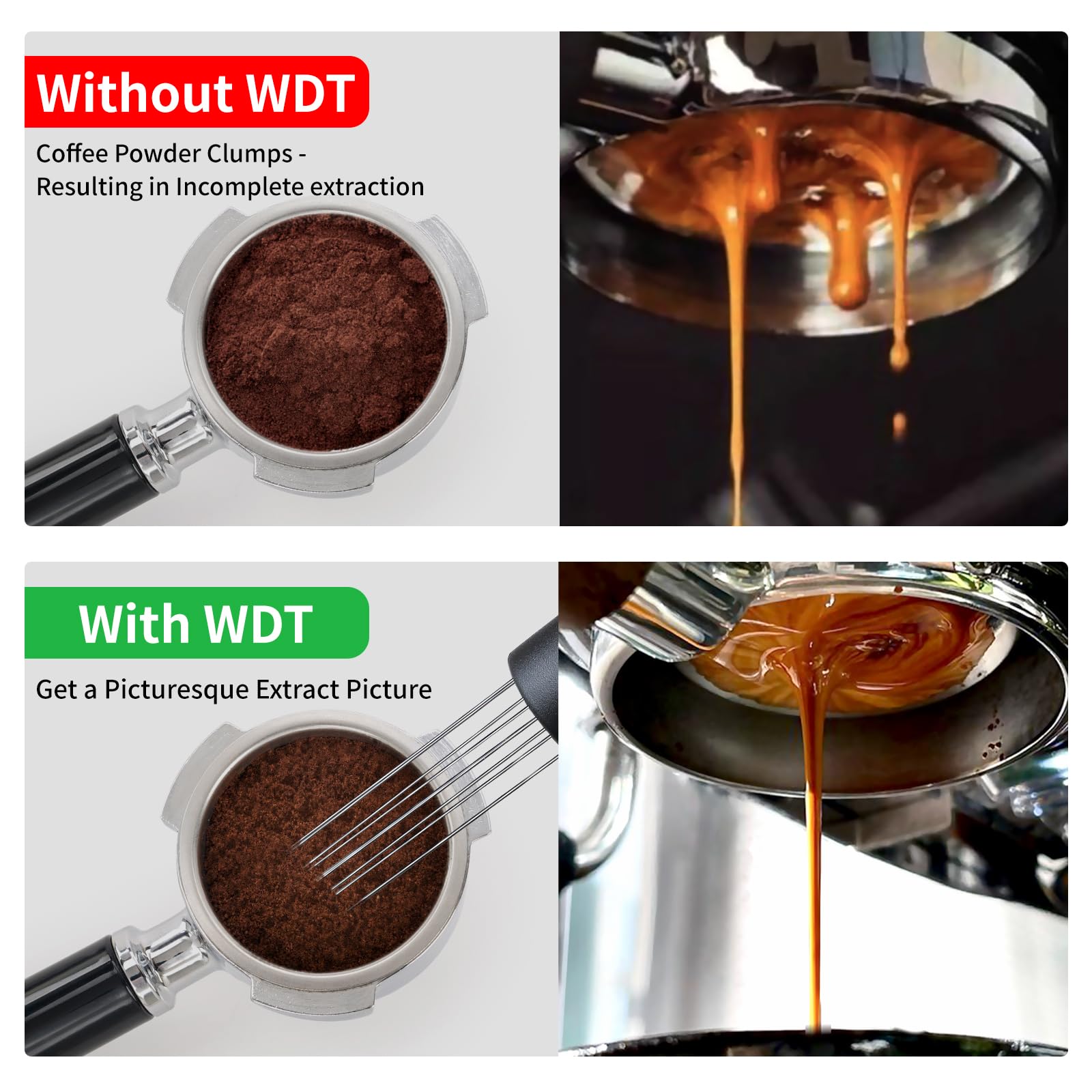 Upgraded WDT Tool with Strong Magnetic Base for Breville Barista Espresso Machine - Premium Espresso Distribution Tool for Ninja Luxe Cafe - Perfect Coffee Grounds Leveling & Clump Breaking - Ideal for Home Baristas & Coffee Enthusiasts