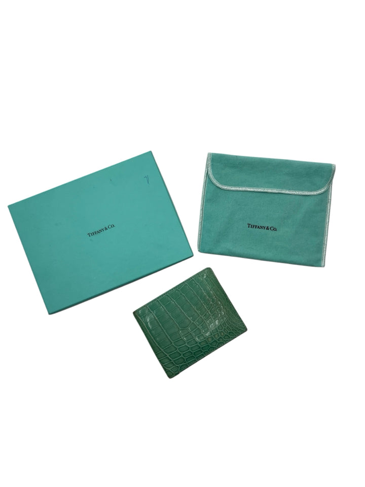 Authentic Tiffany & Co. Aqua Men's Alligator Leather Wallet - Luxury Gift for Men, Business & Travel Essentials