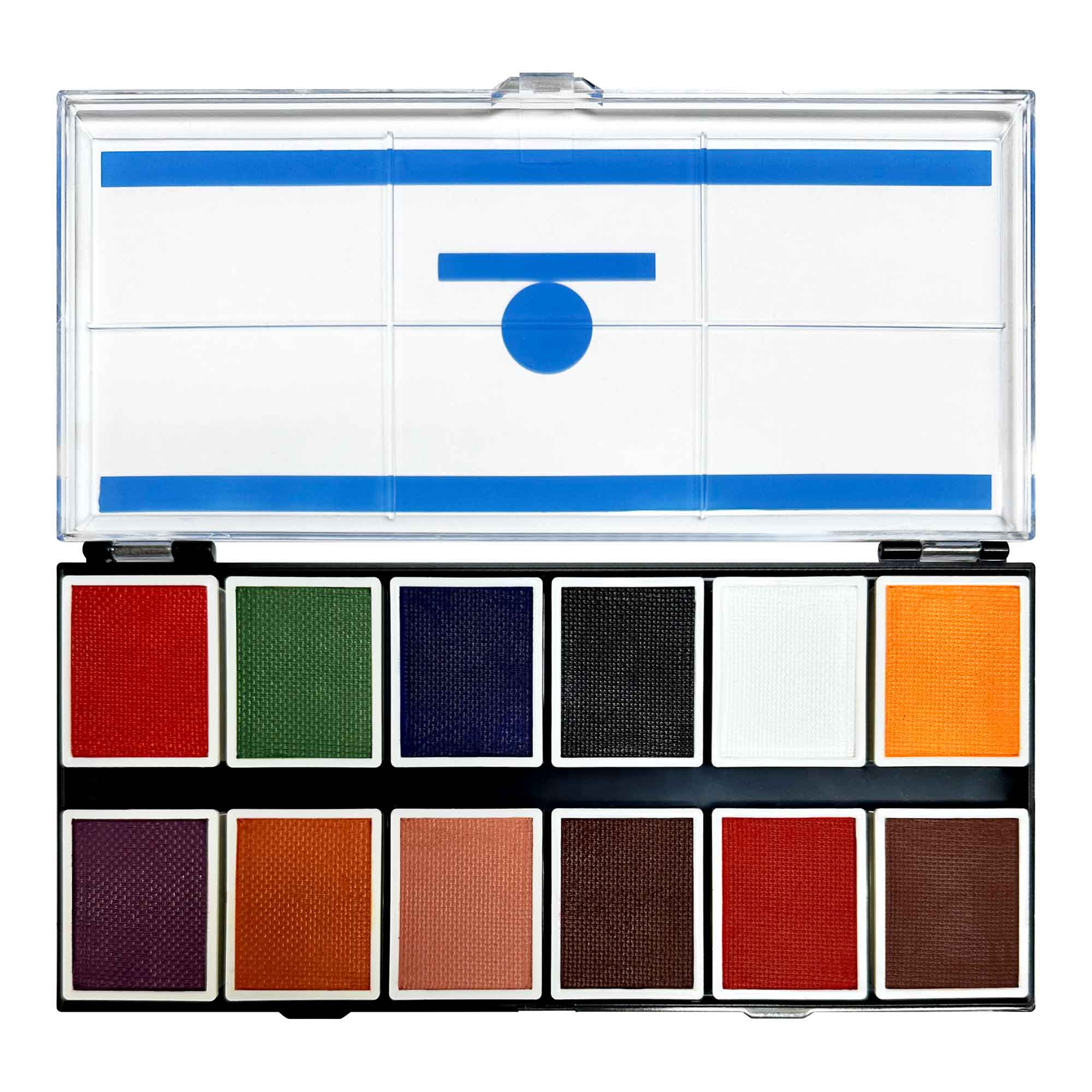 12 Color FX Water Activated Palette - Professional Face & Body Paint for Halloween, Cosplay & Theater - Safe for Kids & Adults - Easy to Use & Wash Off