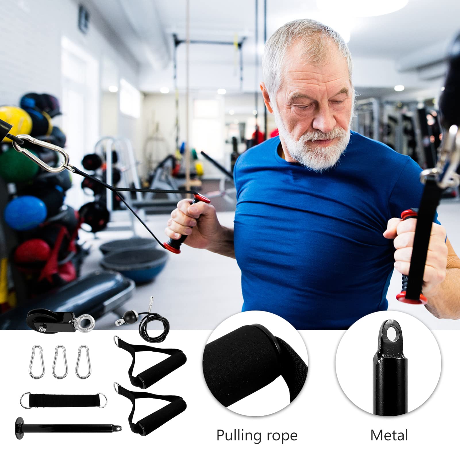 BESPORTBLE Professional DIY Loading Pulley System - Forearm & Muscle Strength Training Kit with Rope & Cable for Home Gym | Perfect for Full-Body Workouts, Weight Training & Fitness Equipment