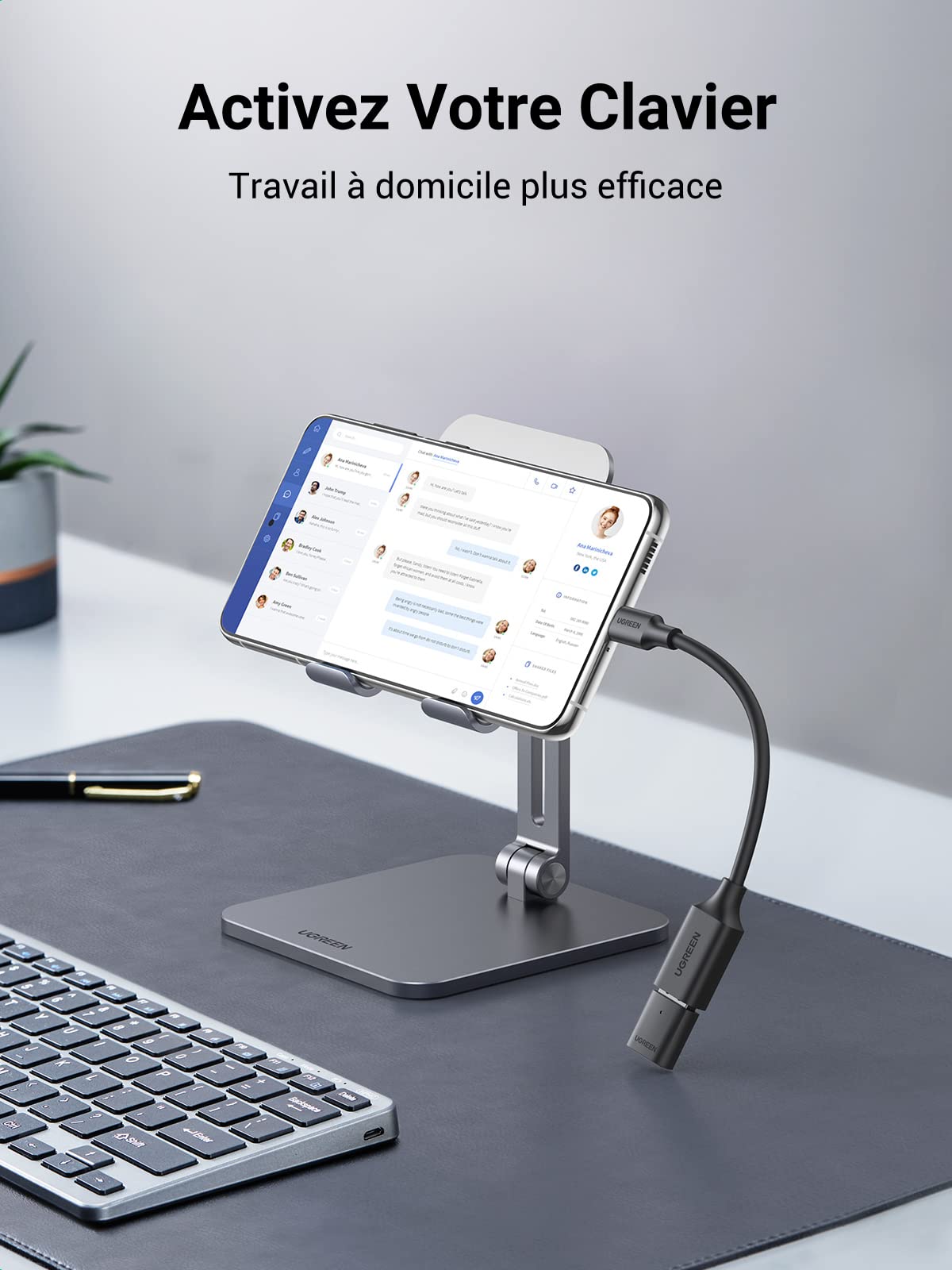 UGREEN USB C to USB 3.0 OTG Adapter Cable - 5Gbps Type C Male to USB A Female Converter - Compatible with iPhone 16/15 Series, MacBook Pro/Air, iPad Pro/Air, Galaxy Tab S9/S24/S23, Redmi Note 11 - Perfect for Data Transfer, Charging & Device Connectivity