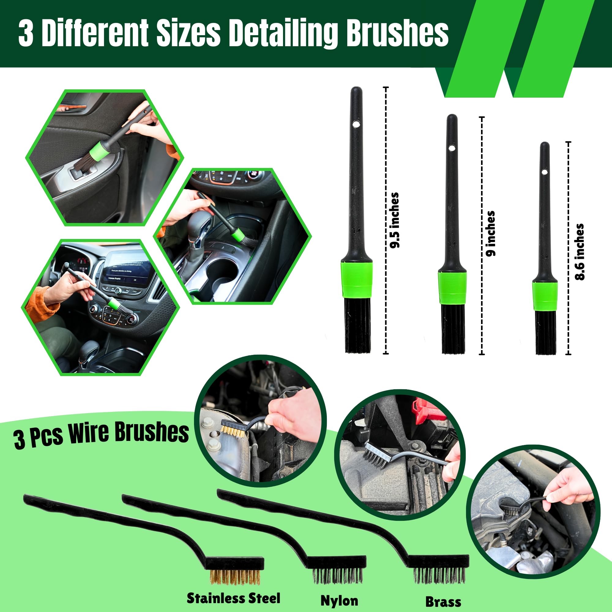 31-Piece Car Detailing Kit - Professional Auto Detailing Brush Set with Drill Brushes, Wash Mitt, Waxing & Sponges - Complete Car Cleaning Kit for Interior & Exterior Detailing - Perfect for Car Washing, Waxing & Deep Cleaning