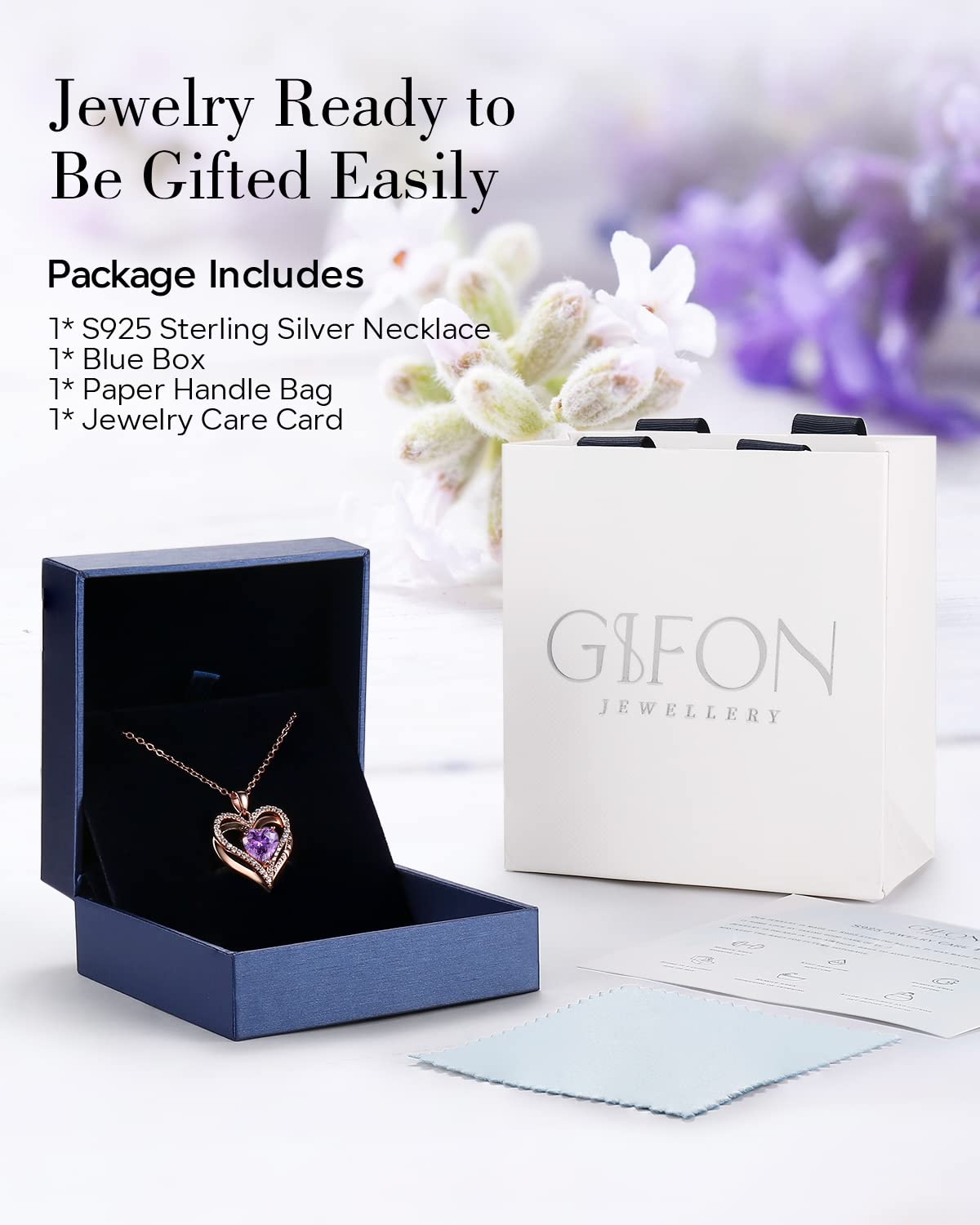 925 Sterling Silver Heart Necklace for Women - Rose Gold Plated Romantic Jewelry Gift for Wife, Mom, Girlfriend, Daughter - Perfect for Birthday, Valentine's Day, Mother's Day & Anniversary - Elegant Everyday Wear & Special Occasions
