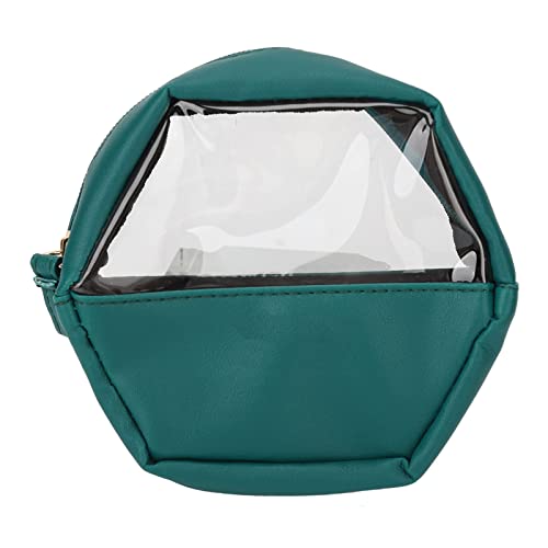 Waterproof PU Leather Cosmetic Makeup Bag with Clear Window - Travel Toiletry Organizer for Lipstick, Cream & Perfume - Perfect for Airplane, Gym & Weekend Getaways