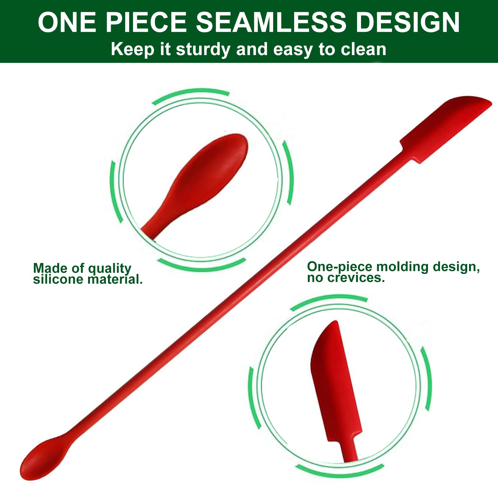**Mini Silicone Spatula Set - 4 Pack Thin Makeup & Kitchen Scrapers for Jars, Bottles, Cosmetics - Perfect for Skinny Openings & Tight Spaces (Red, 3 Pack) - Ideal for Makeup Removal, Cooking & DIY Beauty**