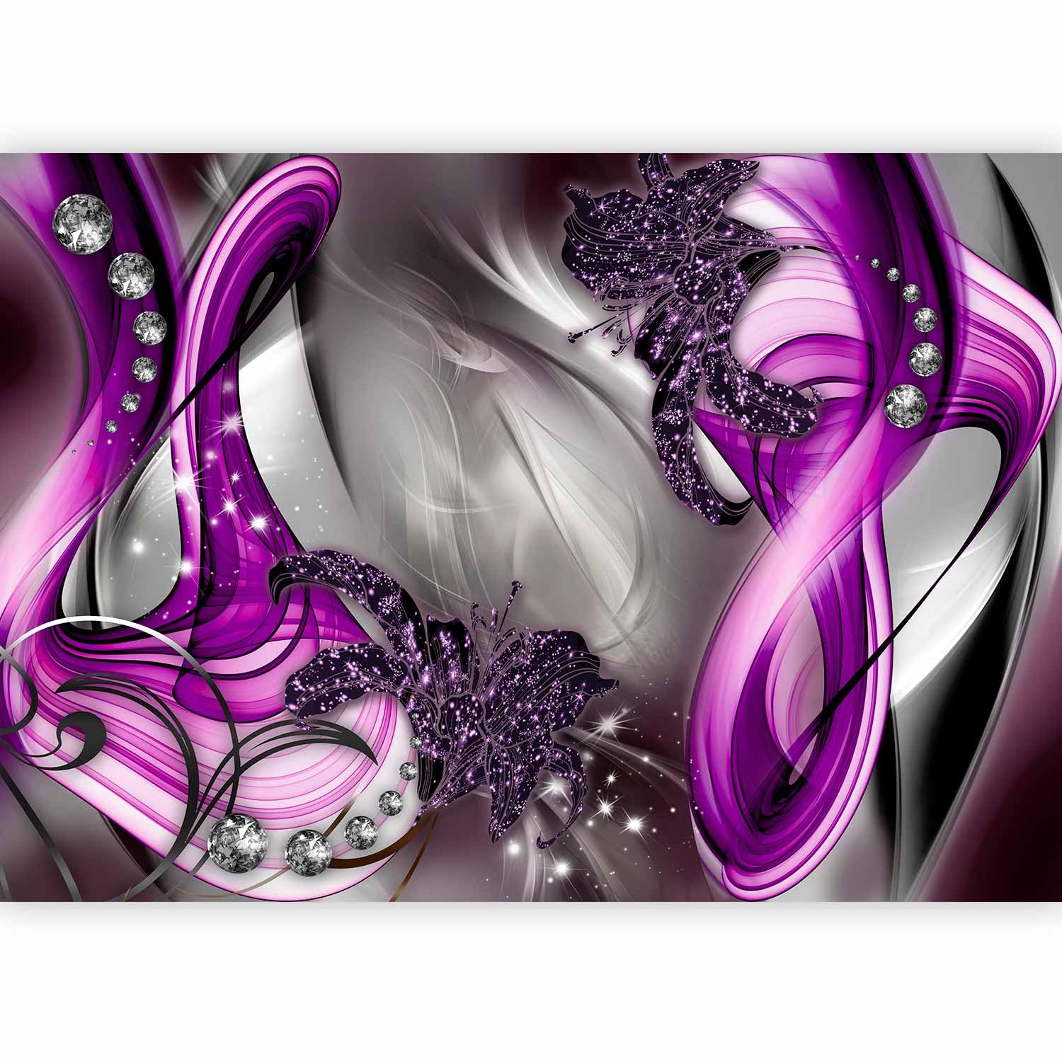 Artgeist Peel and Stick Wallpaper - Purple Abstract Mural (154x110 inches) | Self-Adhesive Removable Wall Decor for Living Room, Bedroom & Office | Large Wall Sticker with Modern Design A-0221-a-d