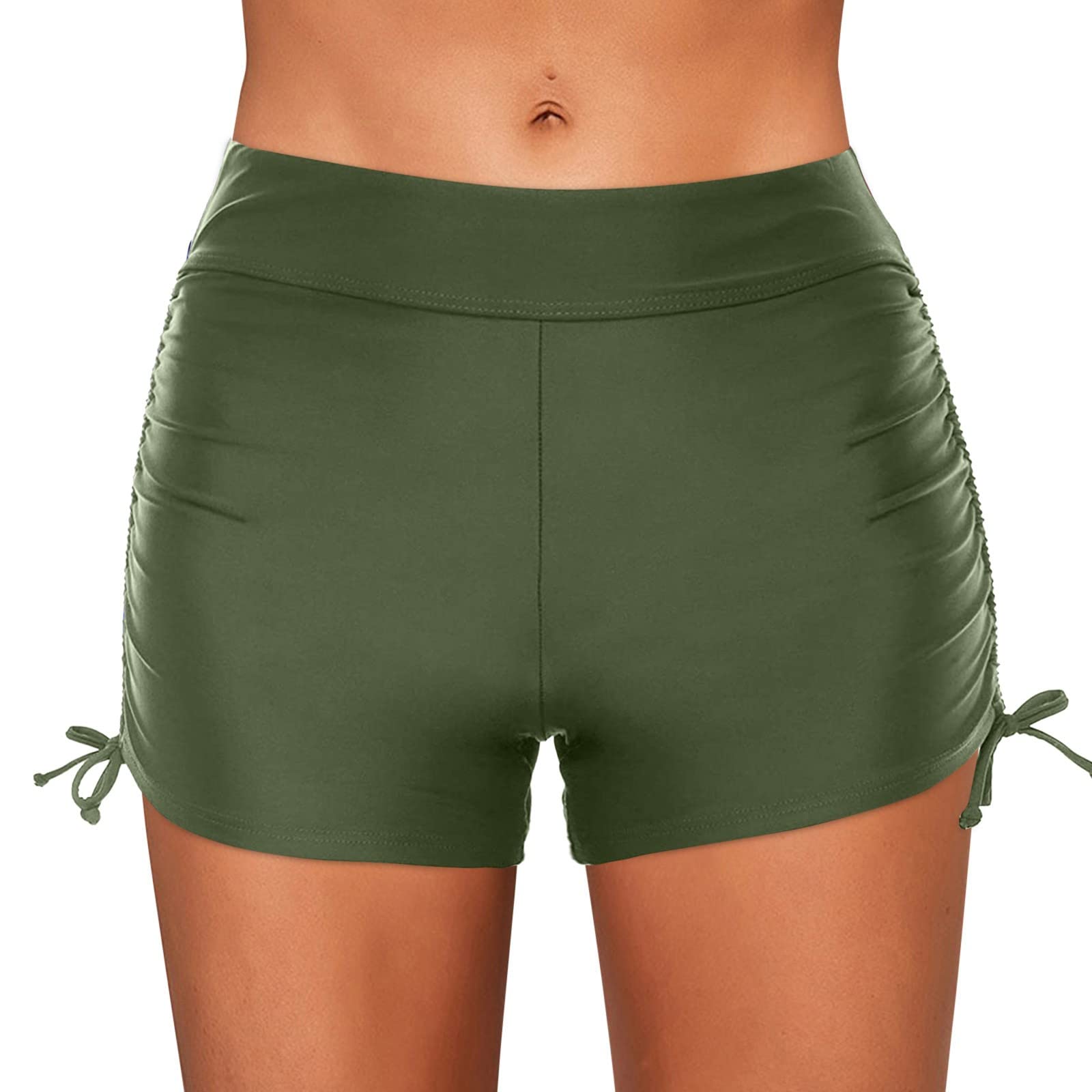 MAYW Women's High Waist Bikini Briefs - Quick Dry Running Shorts & Swimwear Bottoms for Active Juniors - Perfect for Swimming, Beach, Yoga & Gym Workouts