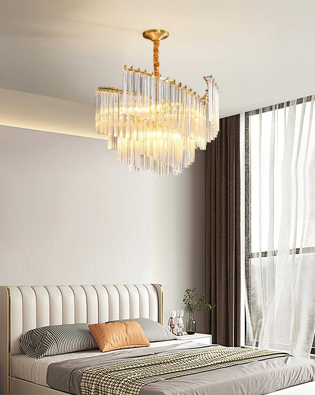 Brinicle Crystal Chandelier - Elegant Modern Ceiling Light Fixture for Dining Room, Living Room & Bedroom Decor