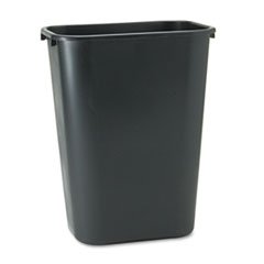 Rubbermaid 10.25 Gallon Black Rectangular Wastebasket - Heavy Duty Office Trash Can for Home, Kitchen & Bathroom - Durable Plastic Garbage Bin with Comfort Grip Handle