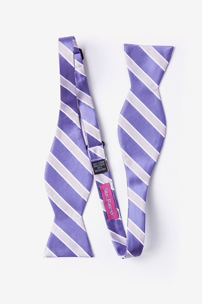 Jefferson Stripe Lavender Microfiber Bow Tie for Men - Elegant Butterfly Design for Weddings, Prom & Formal Events
