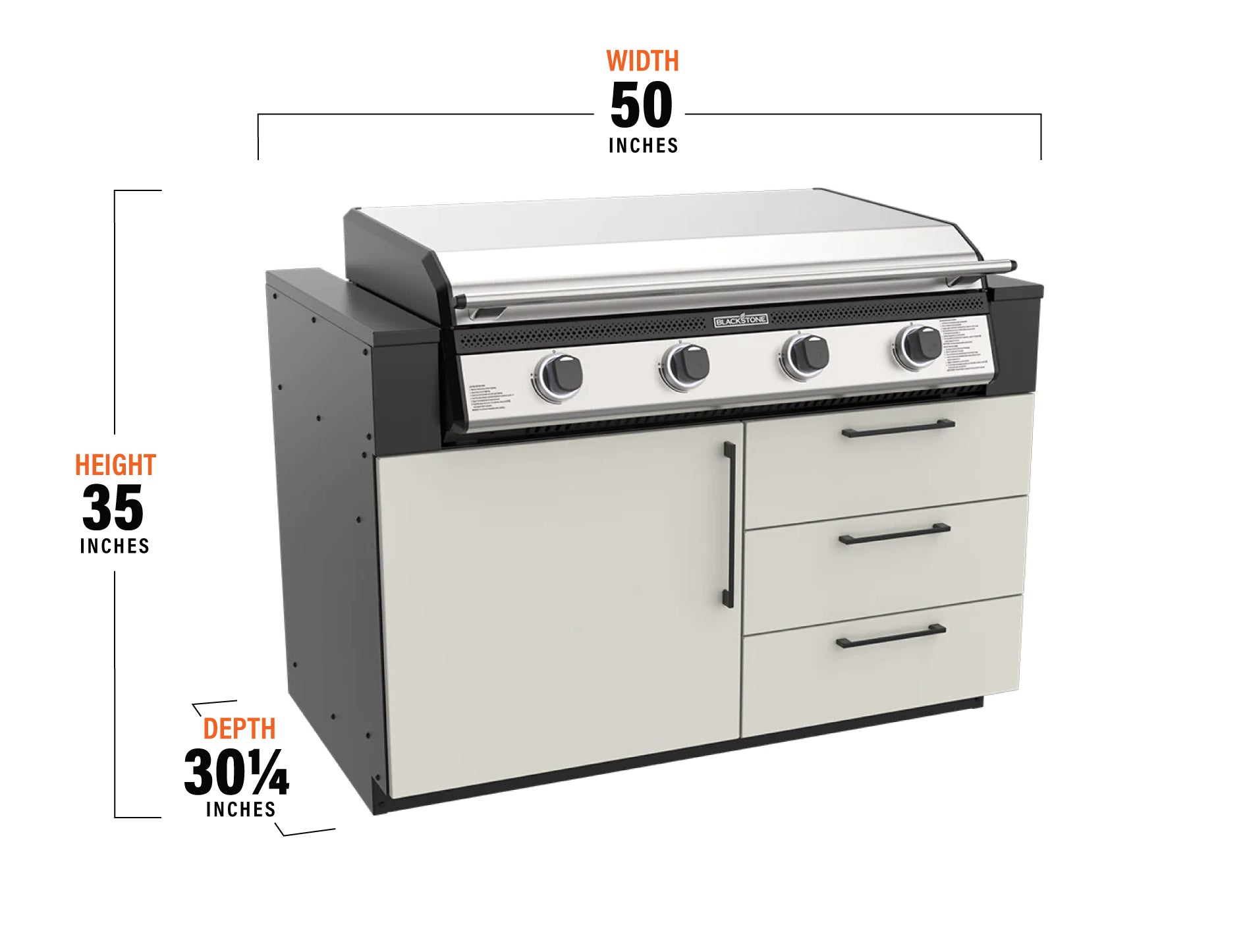 Blackstone 50-Inch Outdoor Kitchen Module with 36-Inch Drop-In Griddle - Perfect for Backyard BBQs, Tailgating & Outdoor Cooking
