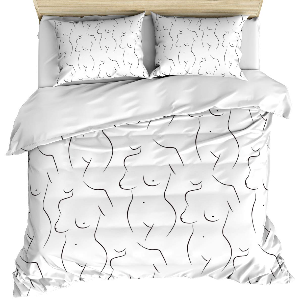 Luxury Crystal Emotion Sexy Women's Bedding Set - 3 Piece King Size Duvet Cover with Pillow Shams | Ultra Soft Washed Cotton, Breathable & Skin-Friendly | Corner Ties & Zipper Closure | Perfect for Romantic Nights, Master Bedroom Decor & Sensual Gift Ideas