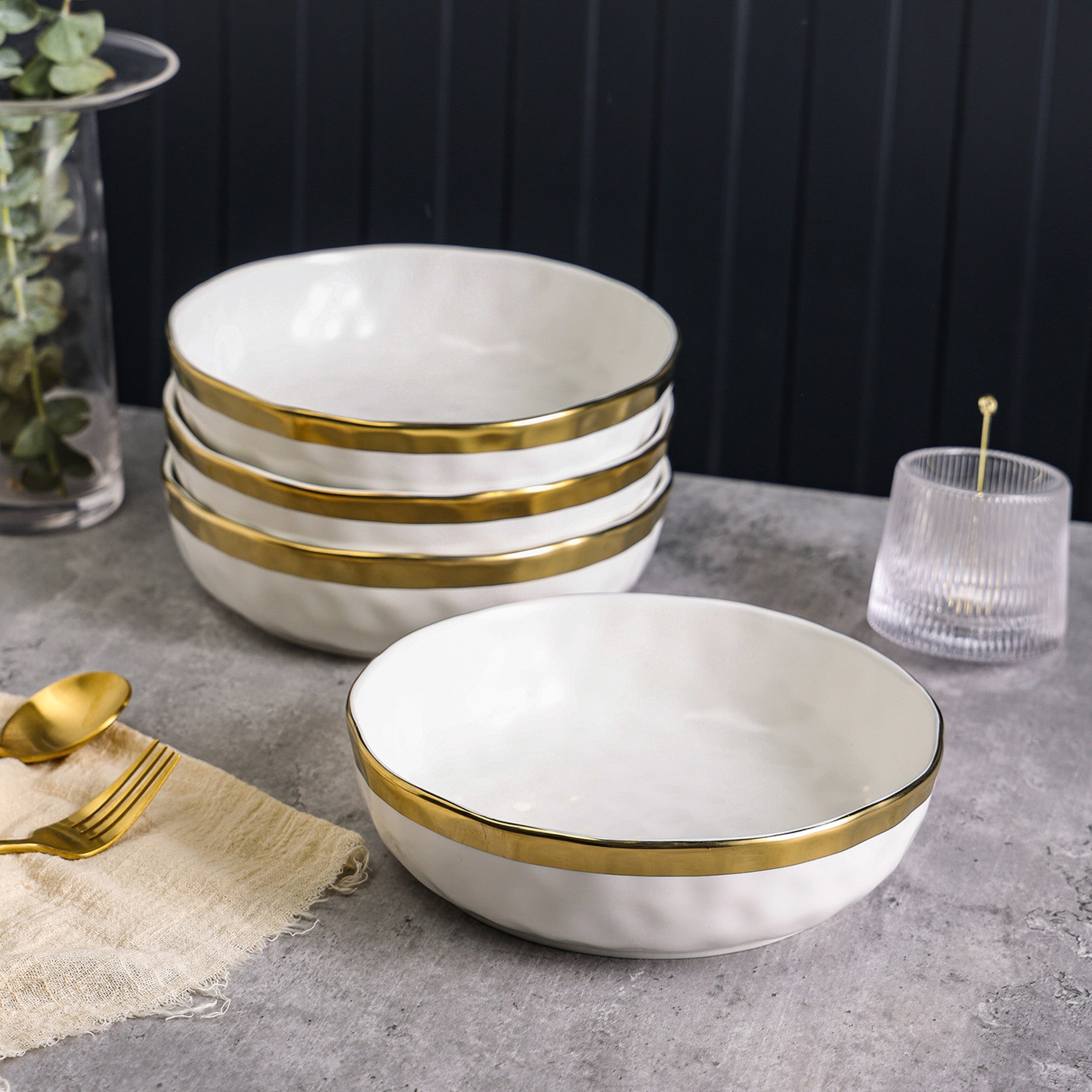 Florian Porcelain Pasta Bowl - Elegant White Ceramic Dinnerware for Italian Cuisine | Perfect for Restaurants, Home Dining & Gift Giving