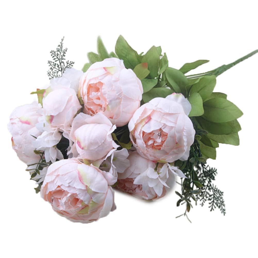 SHLUTESOY 1Pc Artificial Peony Flower - Realistic Faux Peony Bouquet for Home Decor, Wedding Centerpieces, Party & Festival Decoration - Flesh Pink Minimalist Fake Flowers (Perfect for Tablescapes, DIY Arrangements & Photo Backdrops)