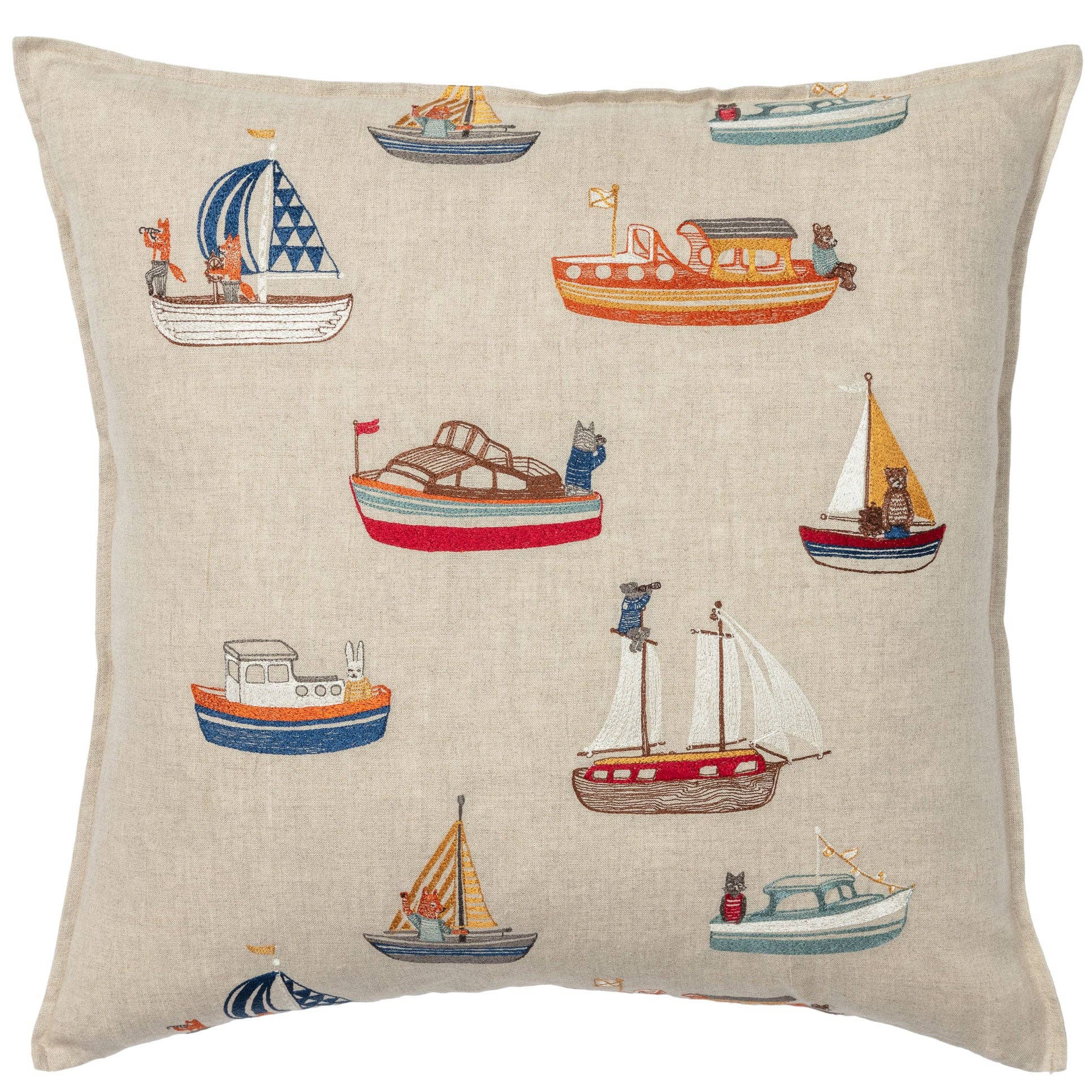Boats Pattern Decorative Pillow Cover | Coral & Tusk Design | Perfect for Nautical-Themed Bedroom & Coastal Home Decor
