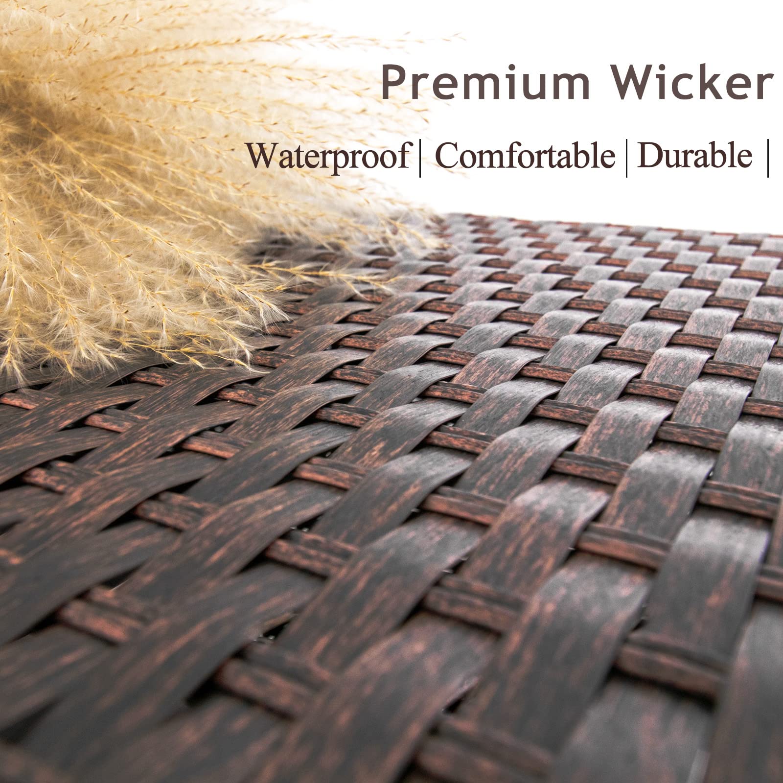 DIMAR GARDEN 70 Gallon Outdoor Storage Deck Box with Waterproof Cover - Patio Wicker Storage Container for Cushions, Toys & Garden Tools - Brown (Perfect for Backyard, Deck & Poolside Organization)