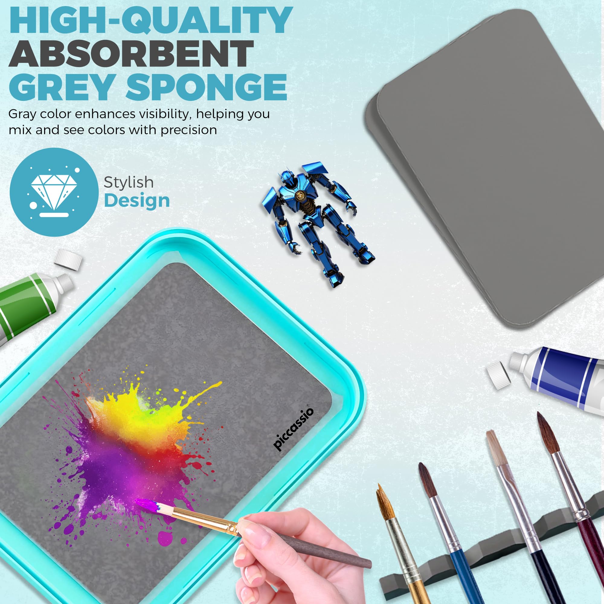 Professional Stay Wet Palette for Acrylic Painting - Easy Clean, Durable & Portable - Perfect for Miniature Painting, Warhammer, Students & Artists - Great for Studio, Classroom & Home Art Projects