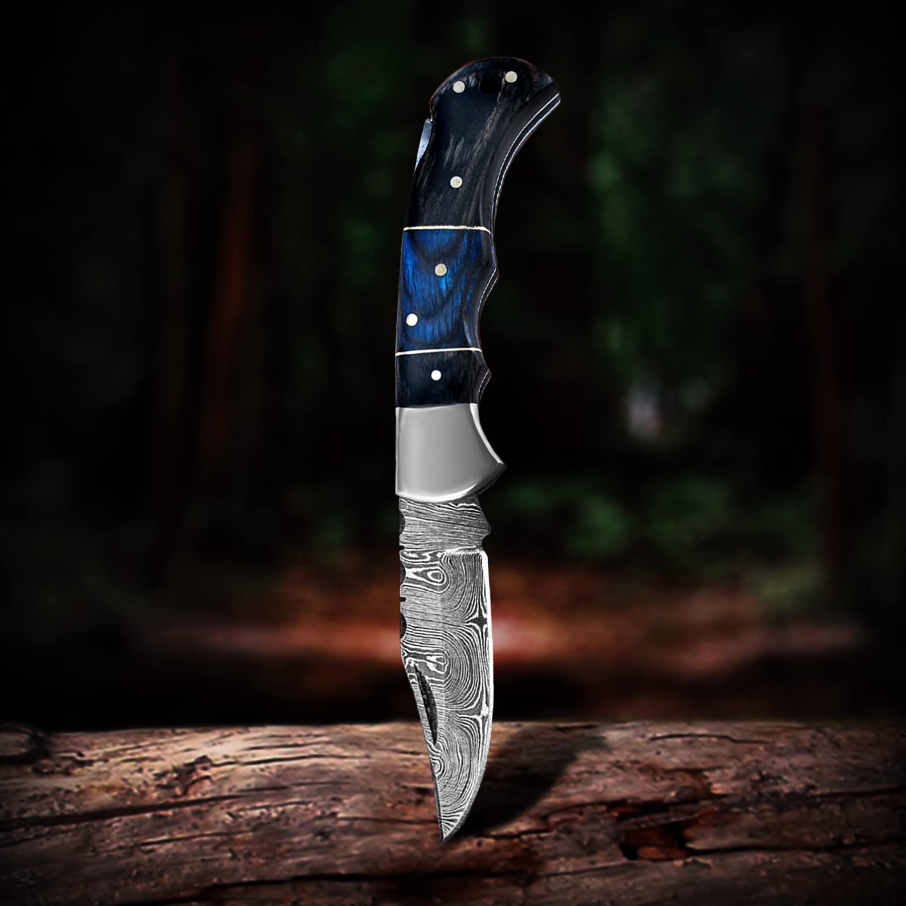6-Piece Personalized Damascus Steel Pocket Knife Set with Leather Sheaths - Custom Engraved Groomsmen Gifts for Weddings, Proposals & Special Occasions - Perfect for Outdoor Adventures, Camping & Everyday Carry