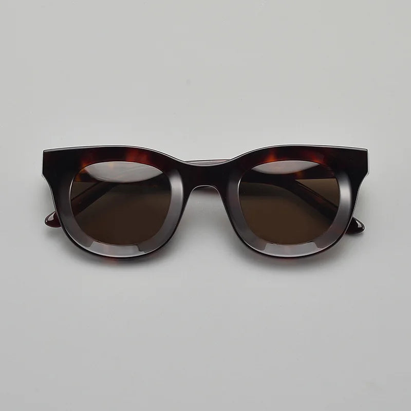 Unisex Black Square Polarized Sunglasses S6688 - Full Rim Thick Acetate Frame for Men & Women - Perfect for Driving, Beach, and Outdoor Activities