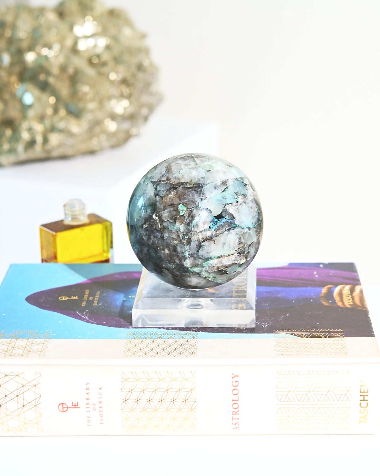 Natural Chrysocolla Sphere 3.5 Inch - Healing Crystal for Meditation, Home Decor & Energy Work | Perfect for Yoga, Reiki & Spiritual Gifts