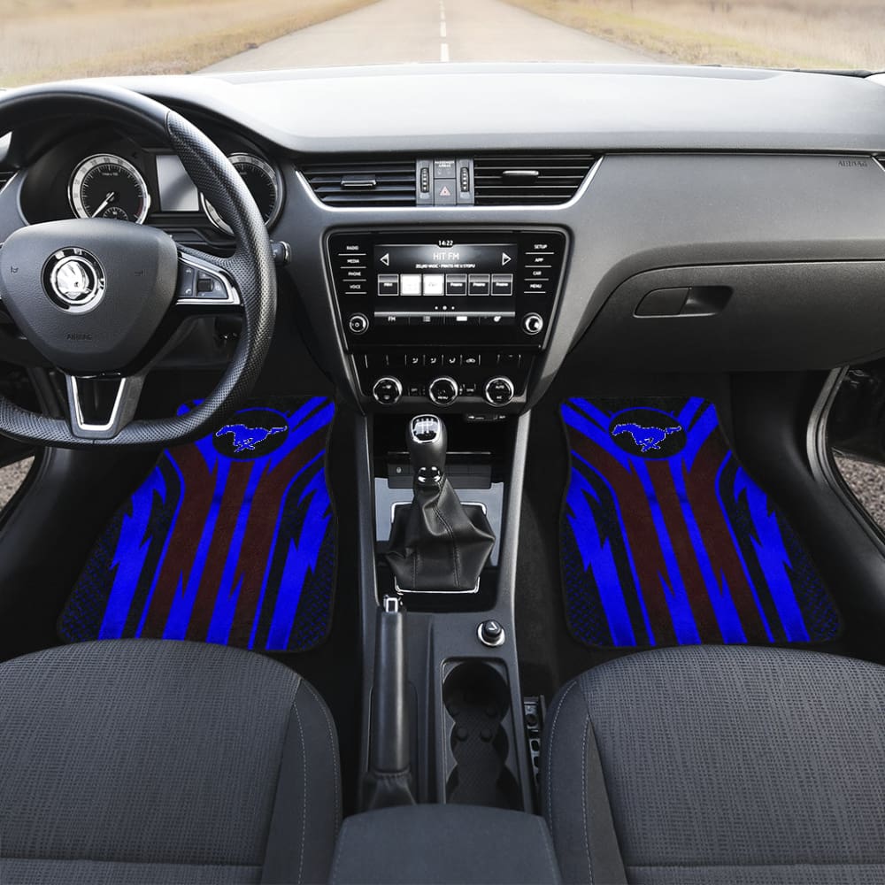 Premium Blue Mustang Car Floor Mats - Custom Fit for 2021-2023 Models (211901) | All-Weather Protection & Easy Cleaning | Perfect for Daily Commute, Road Trips & Off-Road Adventures