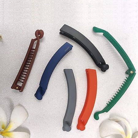 8 PCS Banana Hair Claw Clips for Women & Girls - Non-Slip Hair Clips for Thick Hair, Ponytail, Bun & Updo Hairstyles - Perfect for School, Work, Parties & Everyday Use