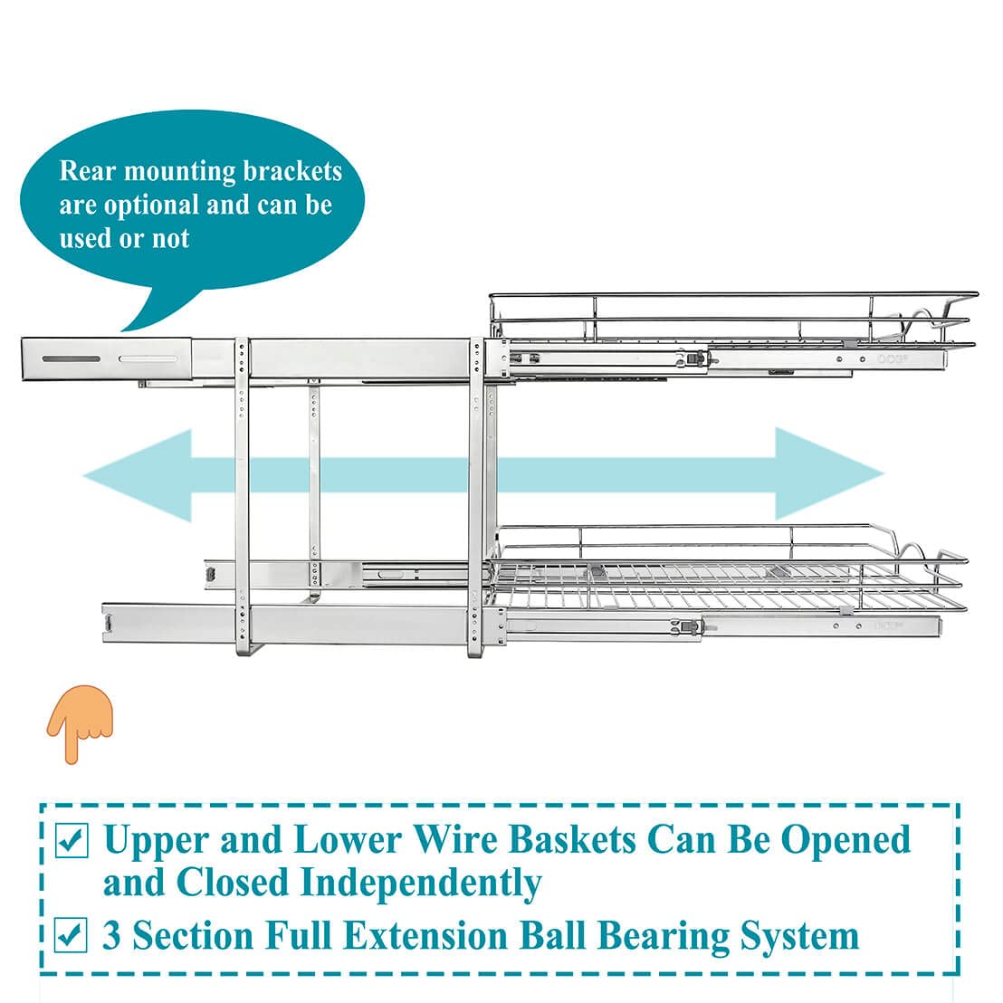 2-Tier Pull Out Cabinet Organizer - 11