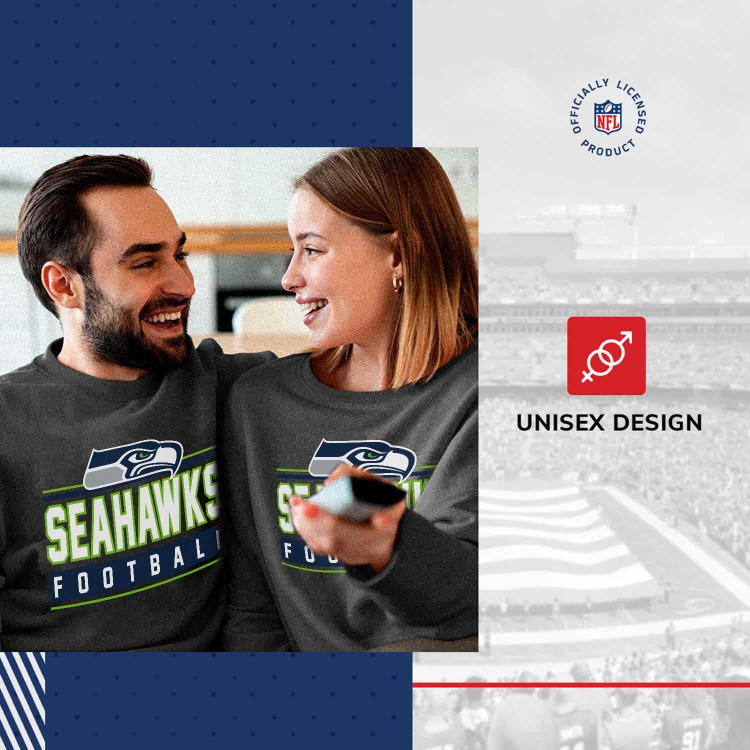 NFL True Fan Crewneck Sweatshirt for Men & Women - Cotton-Poly Fleece Pullover - Team Fan Apparel | Perfect for Game Day, Tailgating & Casual Wear