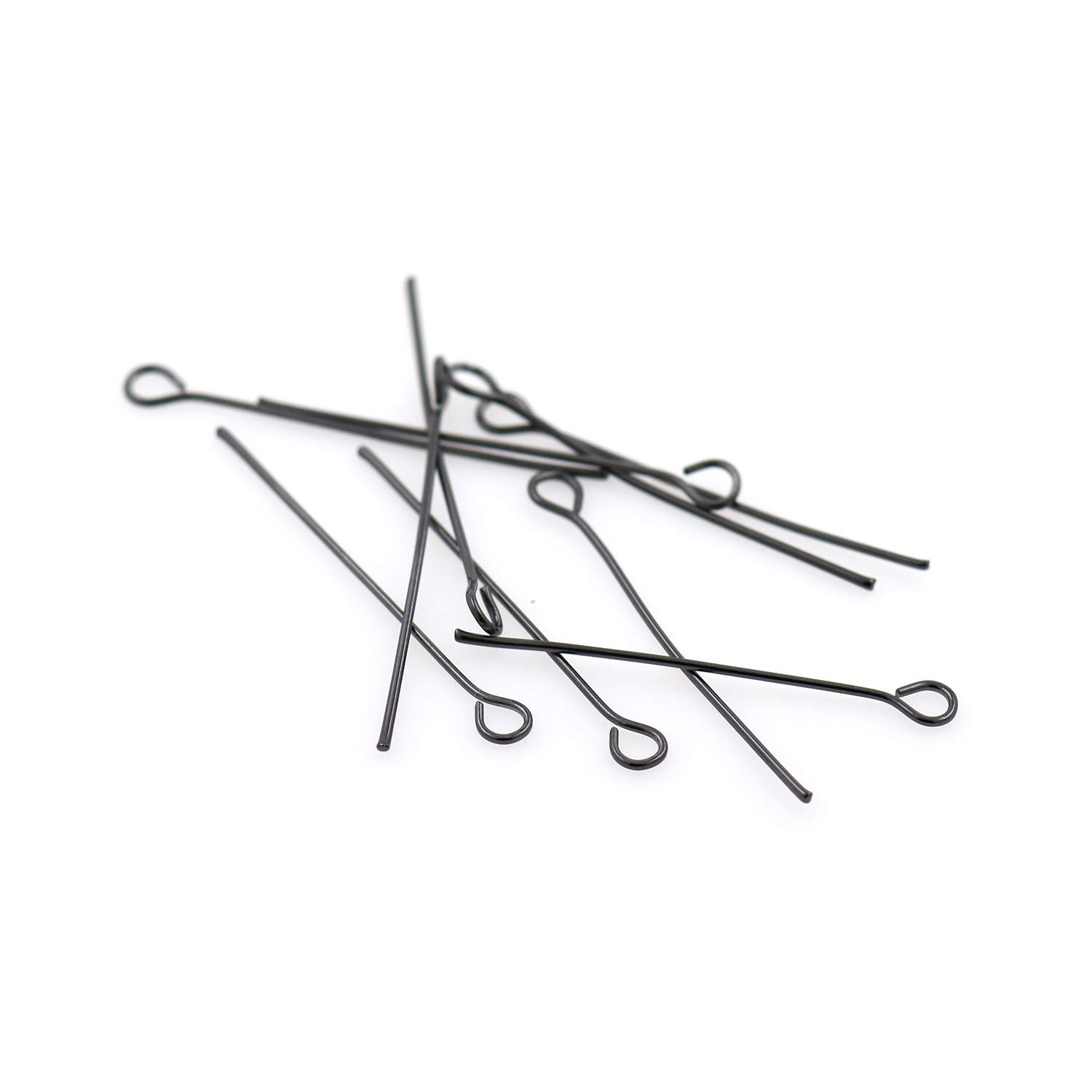 30x3mm Long Brass Eye Pins for Jewelry Making - Bulk 100Pcs Black Jewelry Findings Supplies (Perfect for DIY Earrings, Necklaces & Craft Projects)