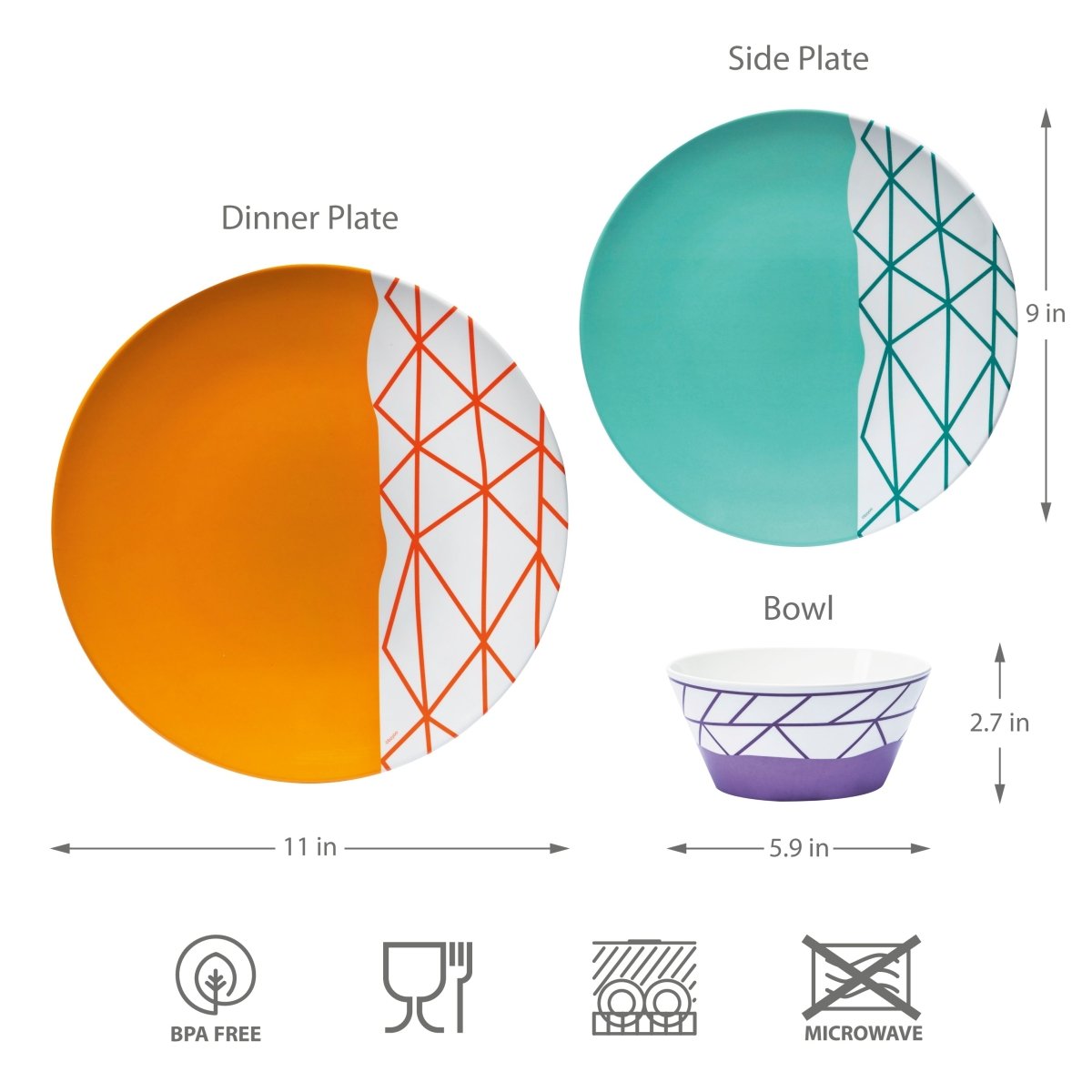 12-Piece Spiderman Melamine Plate & Bowl Dinnerware Set for Kids - Durable, Unbreakable, Fun Design - Perfect for Birthday Parties, Picnics, and Everyday Meals