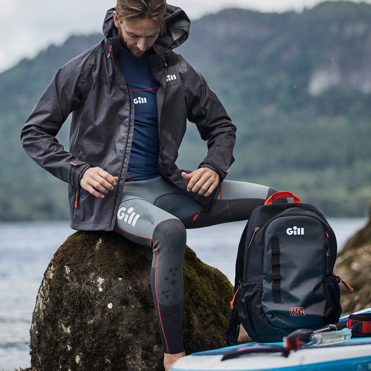Gill 25L Waterproof Transit Backpack - Lightweight Travel Hiking Backpack for Men & Women - Water-Resistant Commuter Laptop Backpack for Work, School, Outdoor Adventures & Daily Use