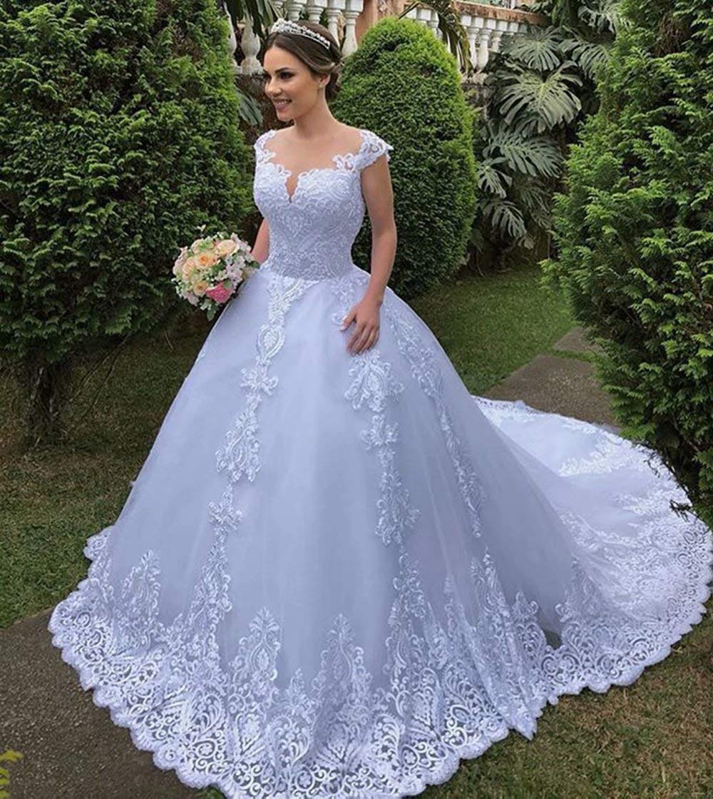 Elegant Illusion Sweetheart Wedding Dress for Bride – Long Ball Gown with Lace & Tulle – Romantic Bridal Gown for Women | Perfect for Church Weddings, Beach Ceremonies & Formal Receptions