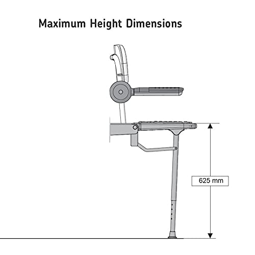 **Foldable Shower Seat for Elderly - Wall Mounted with Padded Back & Armrests, Adjustable Height & Sturdy Legs - Compact Design for Safe Bathing & Handicap Accessibility**